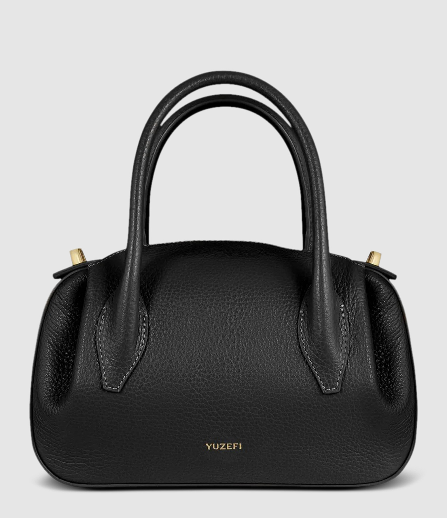 Sac Oyster Mini Duffle Cuir Grainé Black