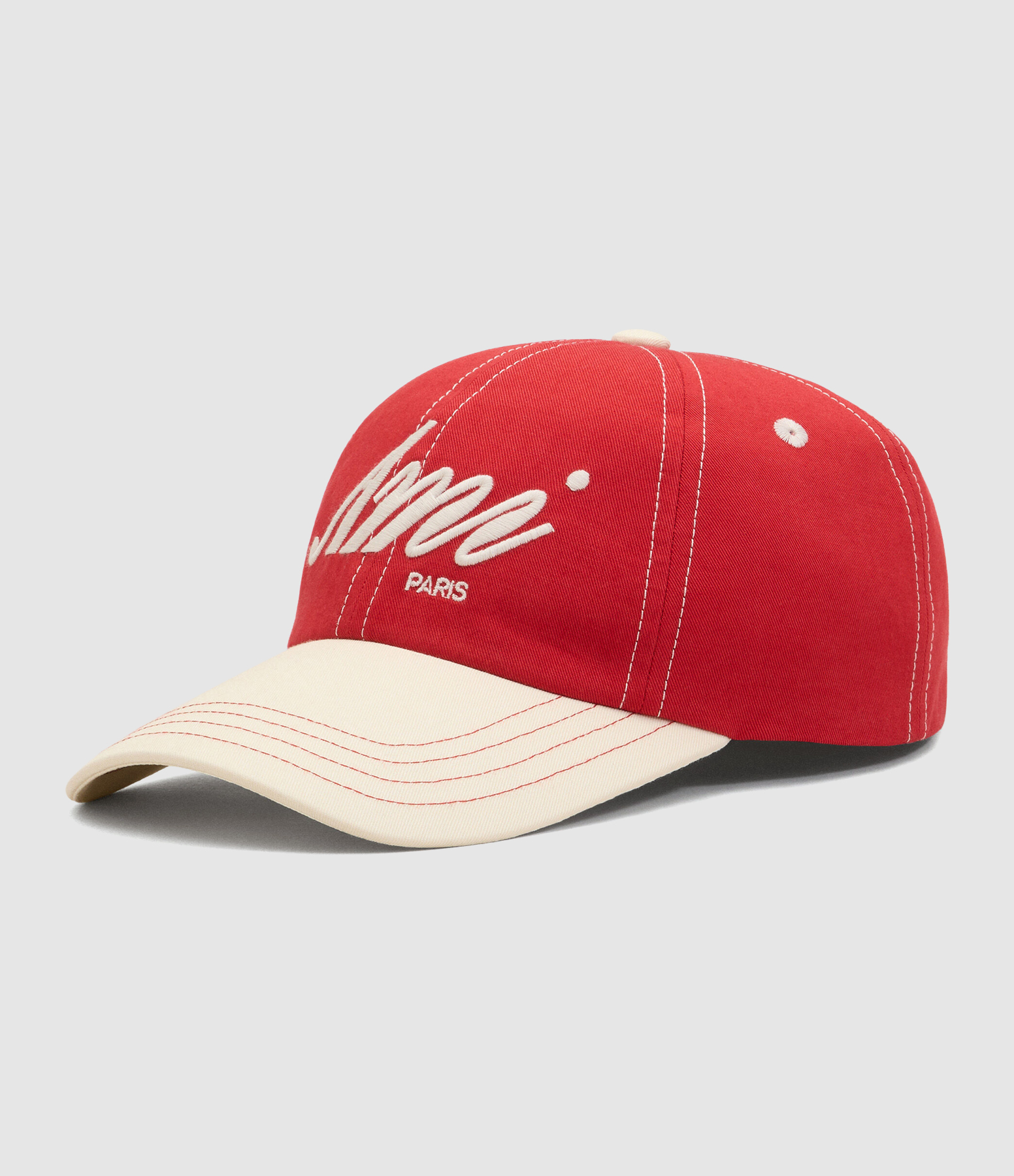 Casquette Ami Bicolor Rouge Rubis Ivoire