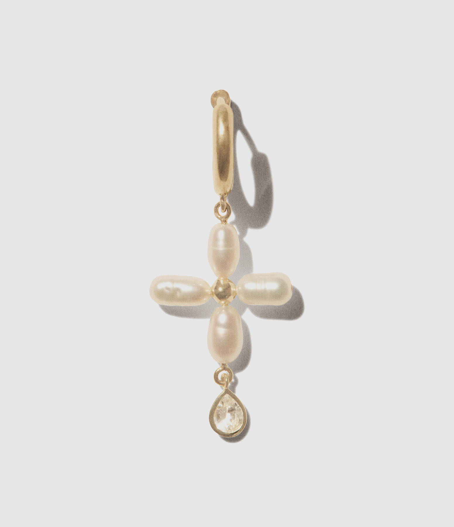 Boucle d'oreille Palerme Perle Saphir Blanc (vendue à l'unité)