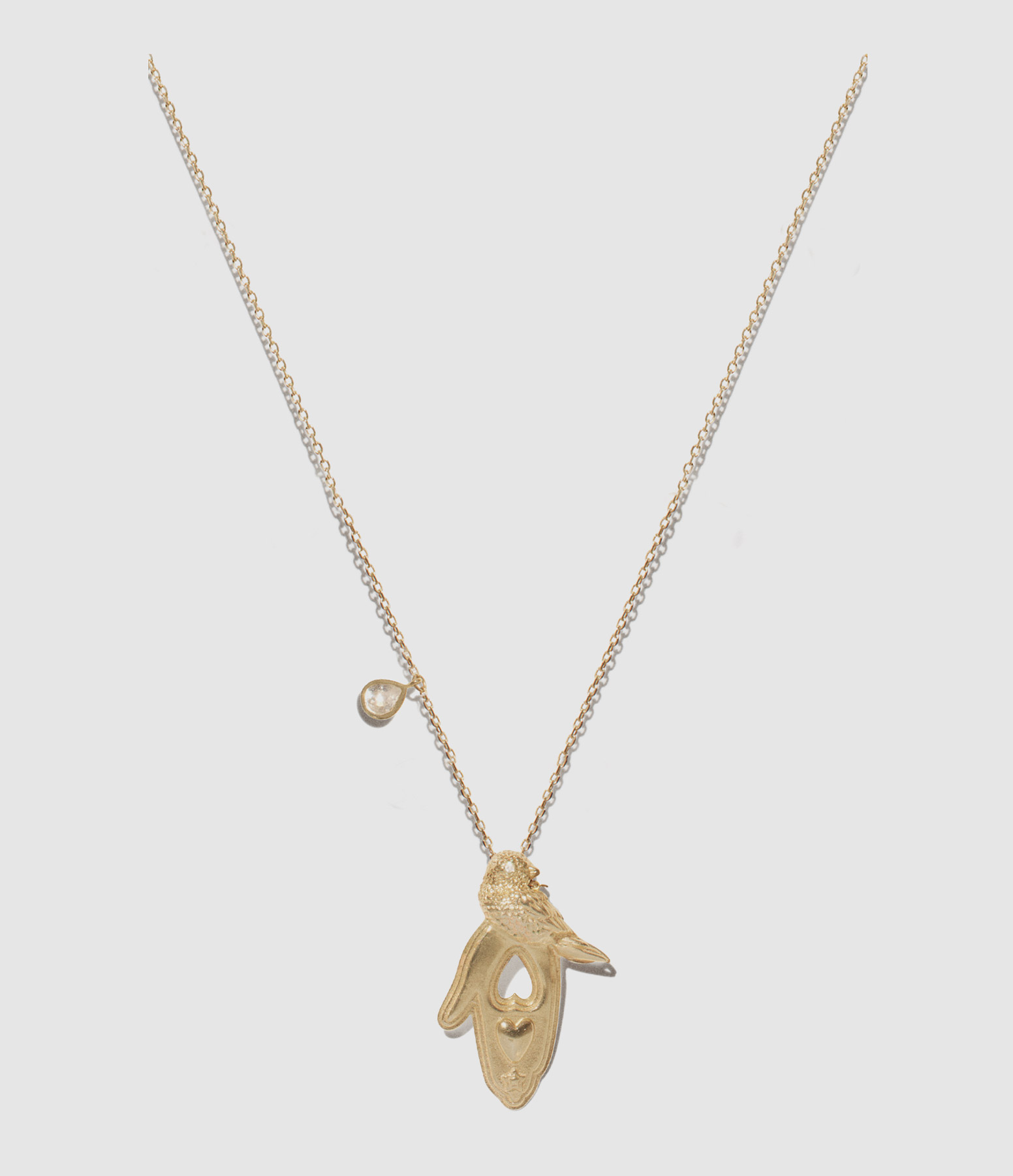 Collier Palerme Oiseau Diamant Or Jaune