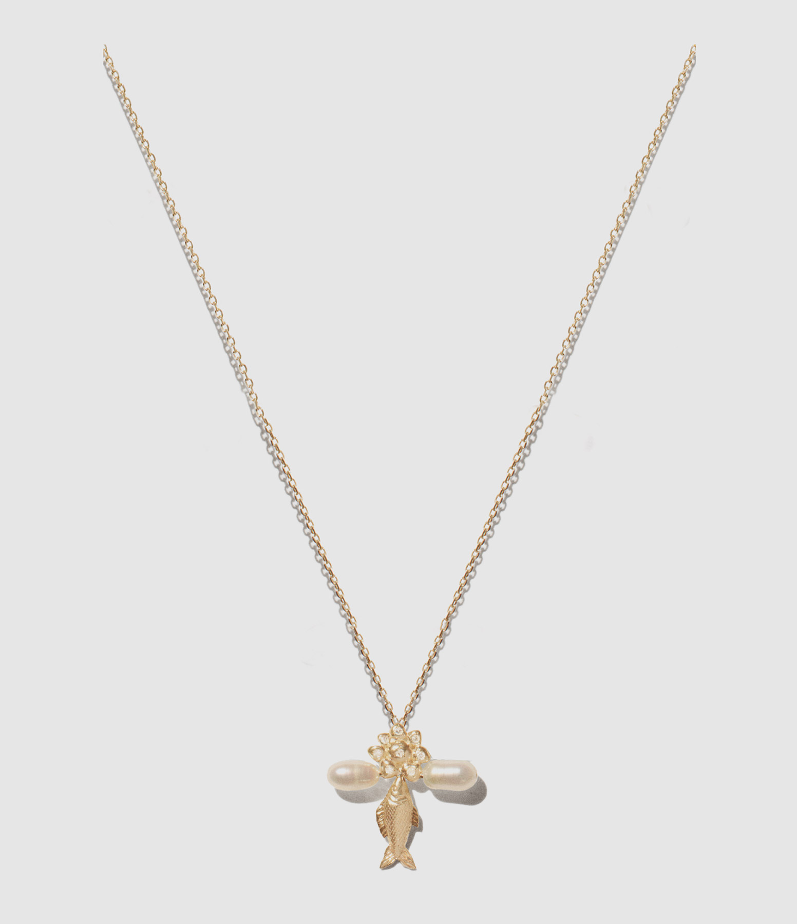 Collier Palerme Daisy Perle Diamant Or Jaune