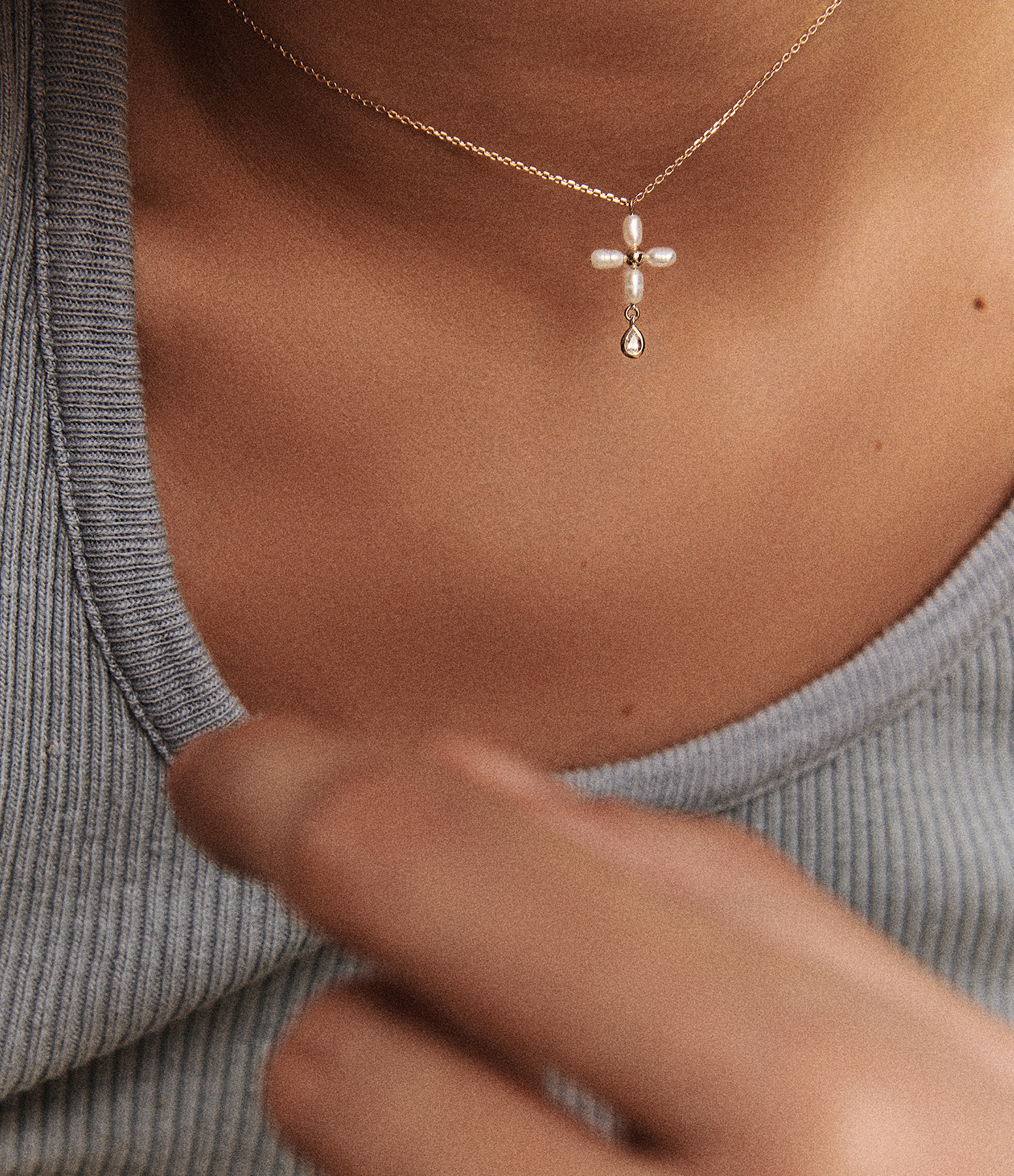 Collier Palerme Perle Blanc Or Jaune