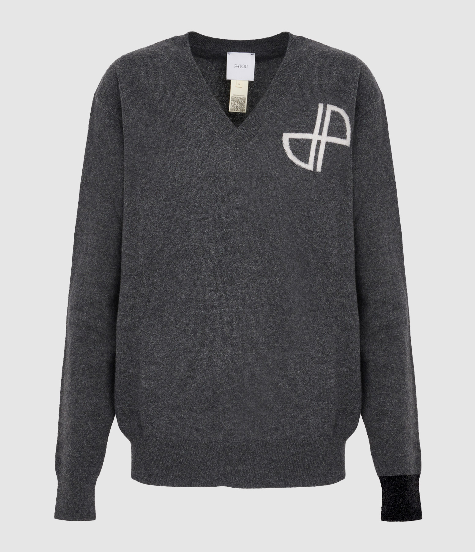 Pull gris en coton col V 03CA - Boutique Loden Pull gris en coton col V 03CA - Boutique Loden