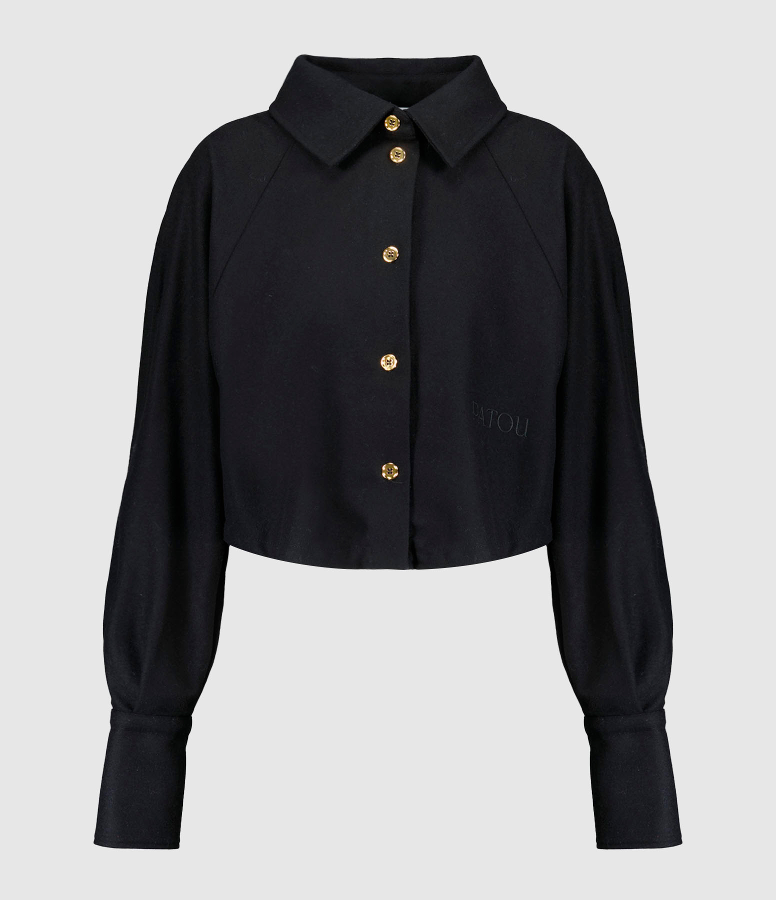 Chemise Cropped Laine Noir