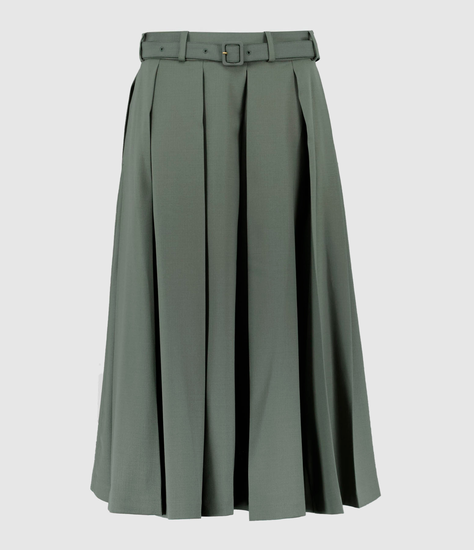 Jupe Mini Signature Pleated Laine Vert