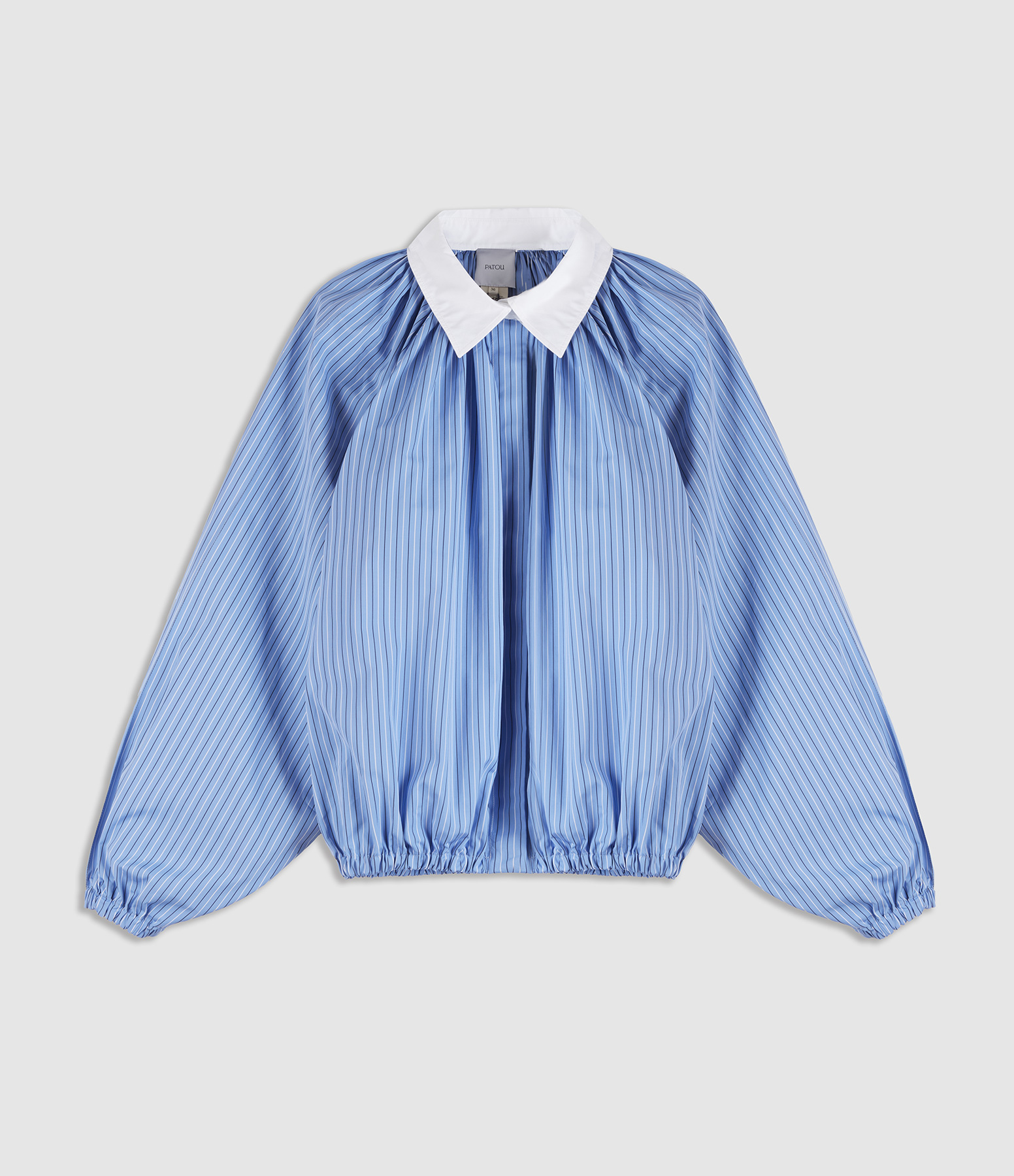 Blouse Volume Collar Ice Blue Stripes