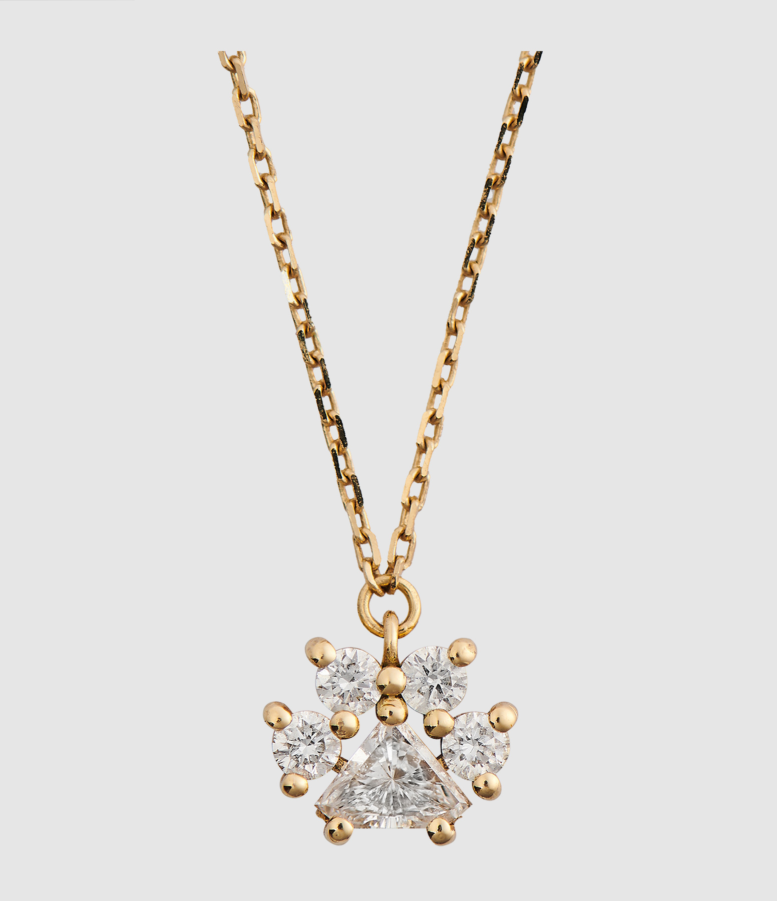 Collier Pendentif Little Paw Or Rose Diamant