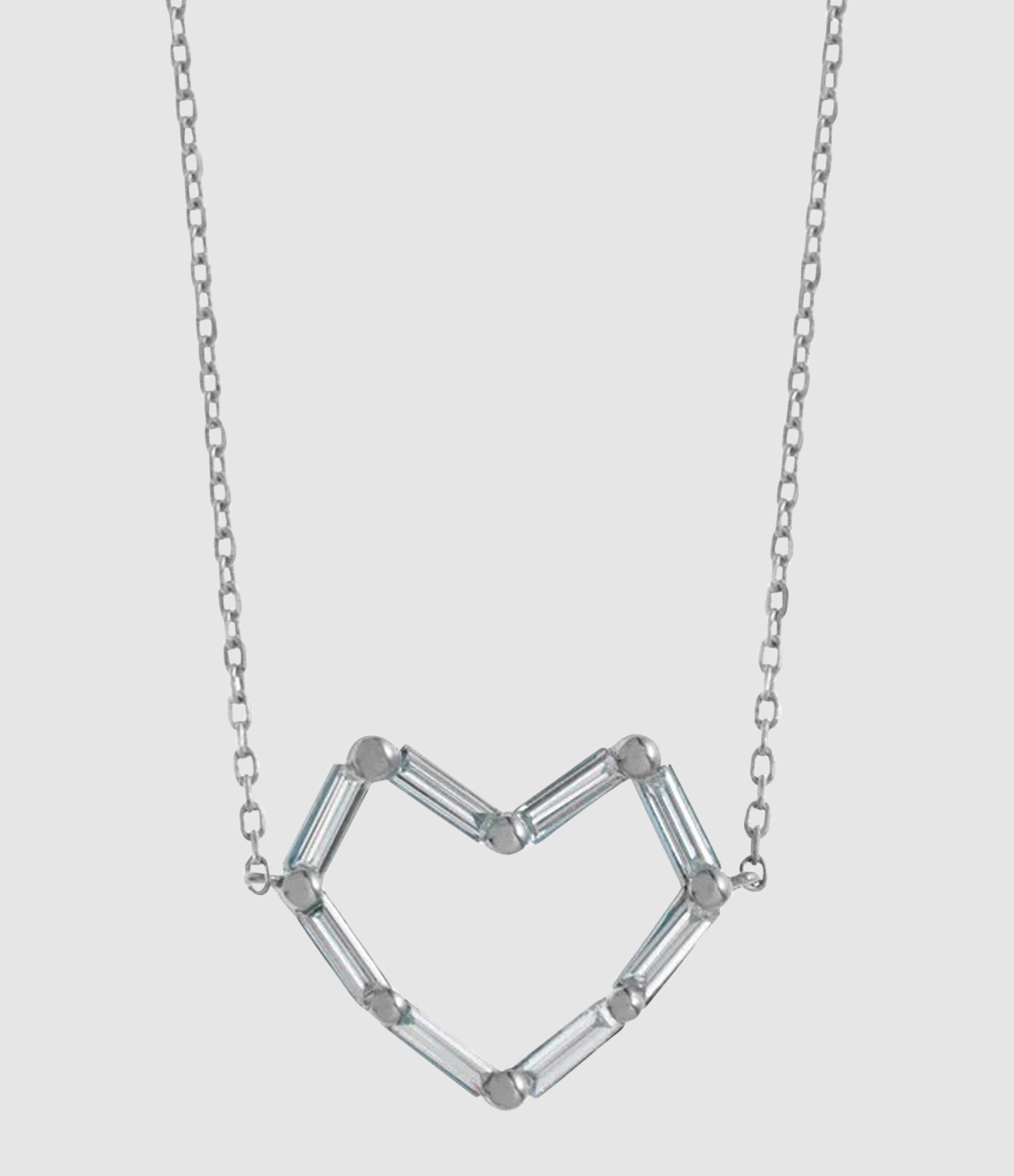 Pendentif Big Coeur Or Blanc 18k Et Diamants