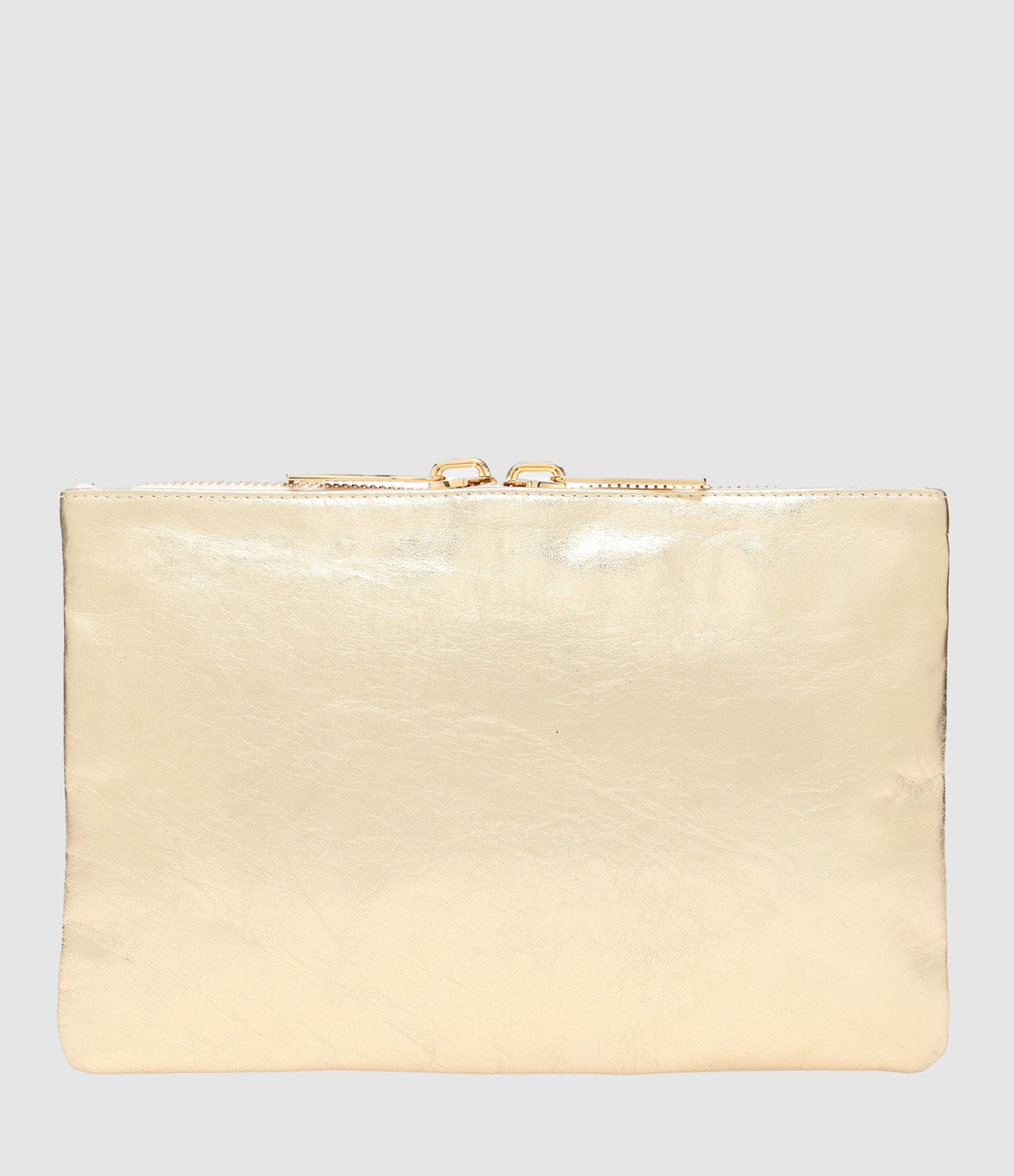 Pochette Cuir Irisé Doré