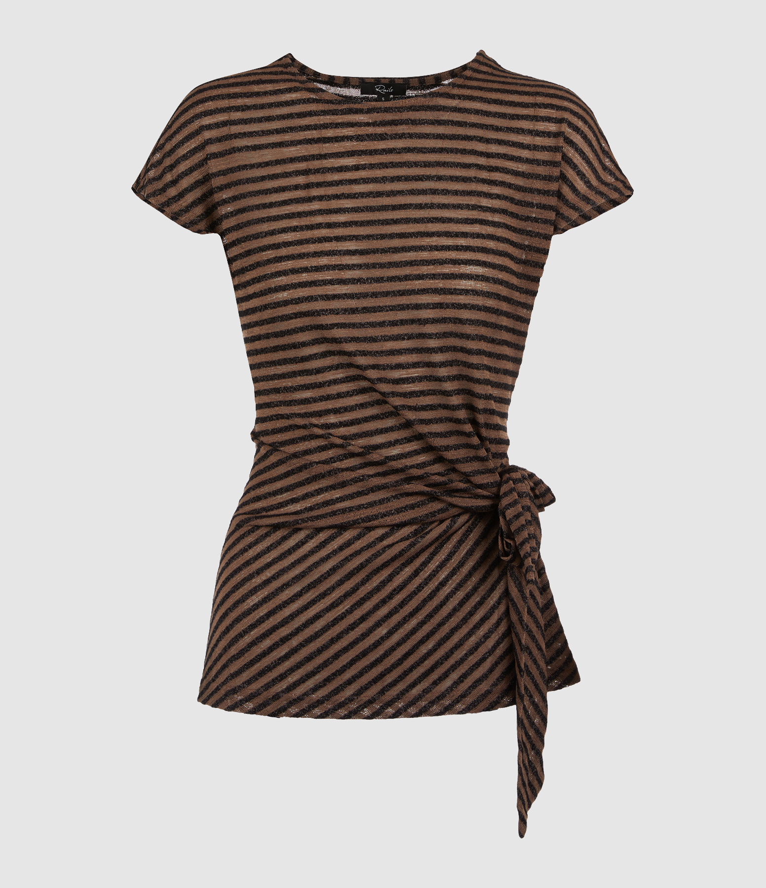 Top Gabbie Onyx Cocoa Stripe