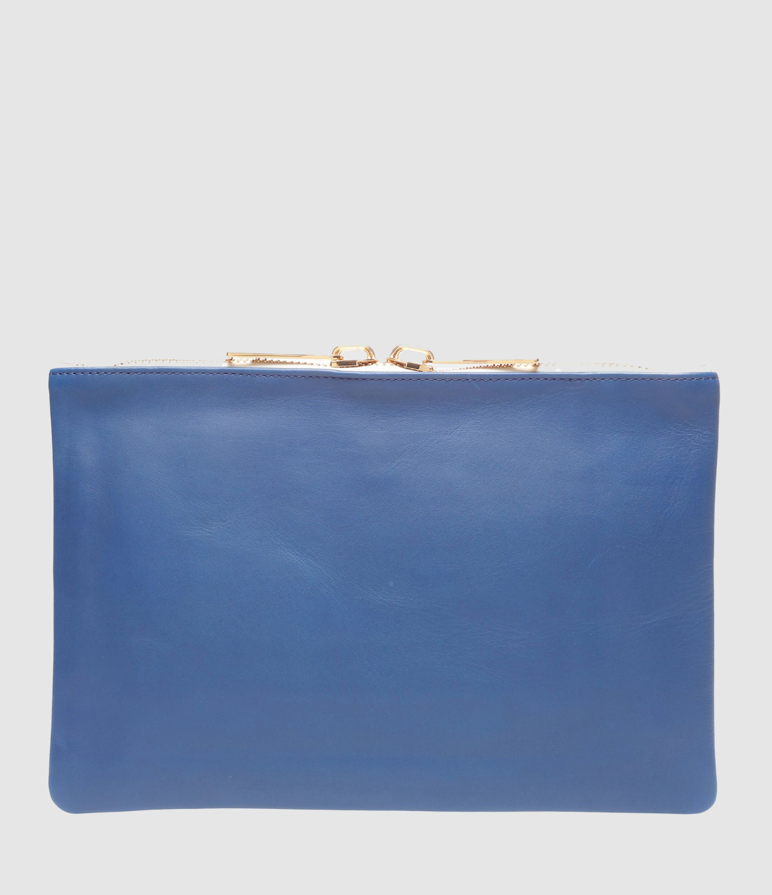 Pochette Cuir Lisse Bleu Électrique
