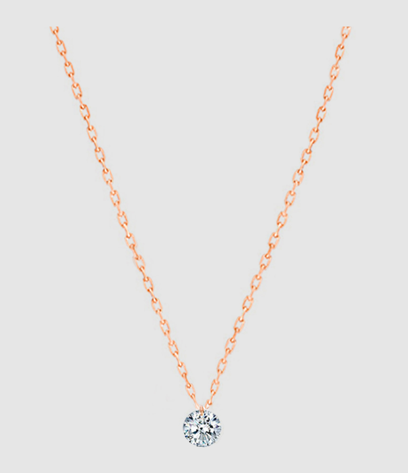 Collier 360° Diamant Brillant 0,10 Or Rose