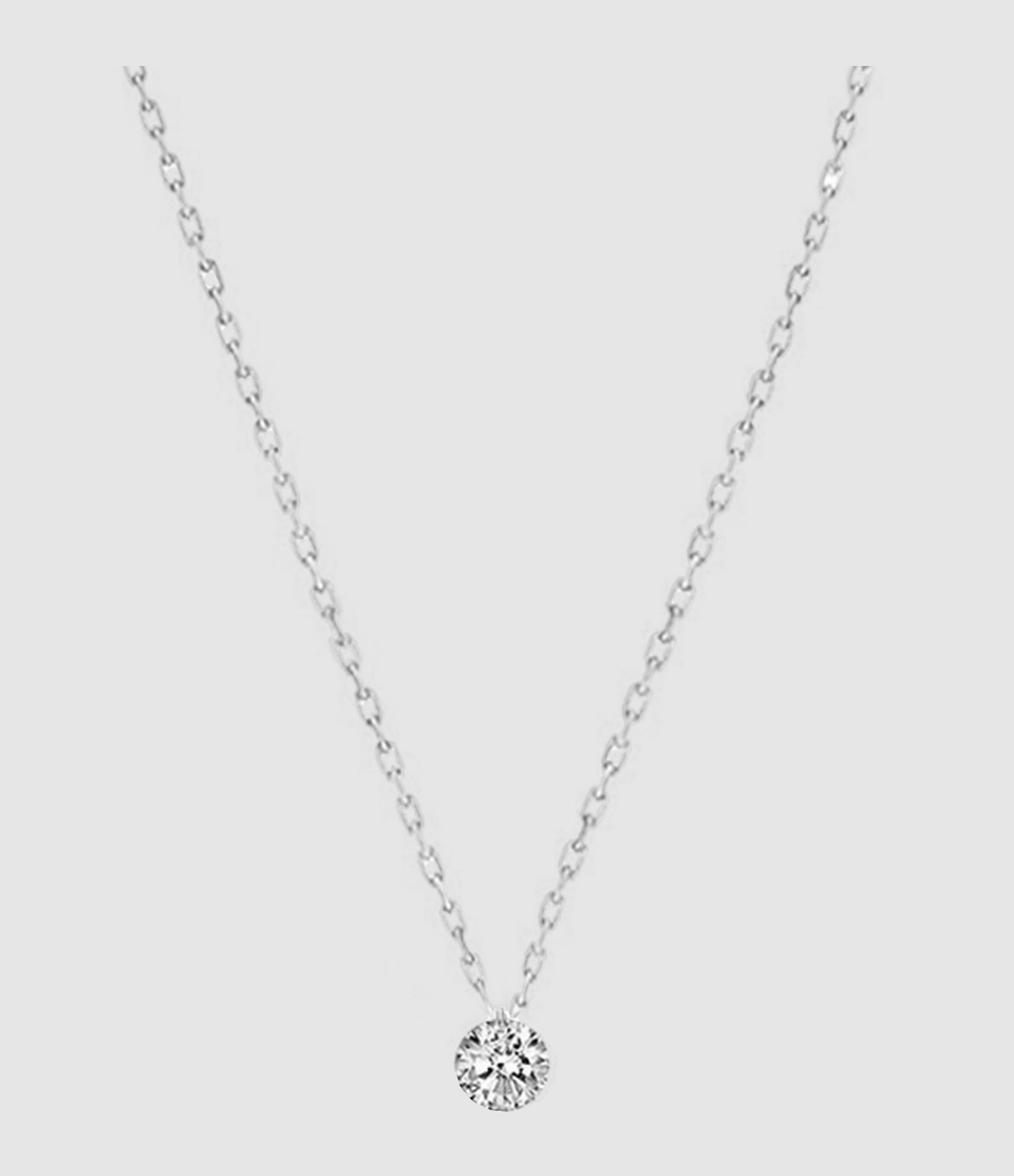 Collier 360° Diamant Brillant 0,10 Or Blanc