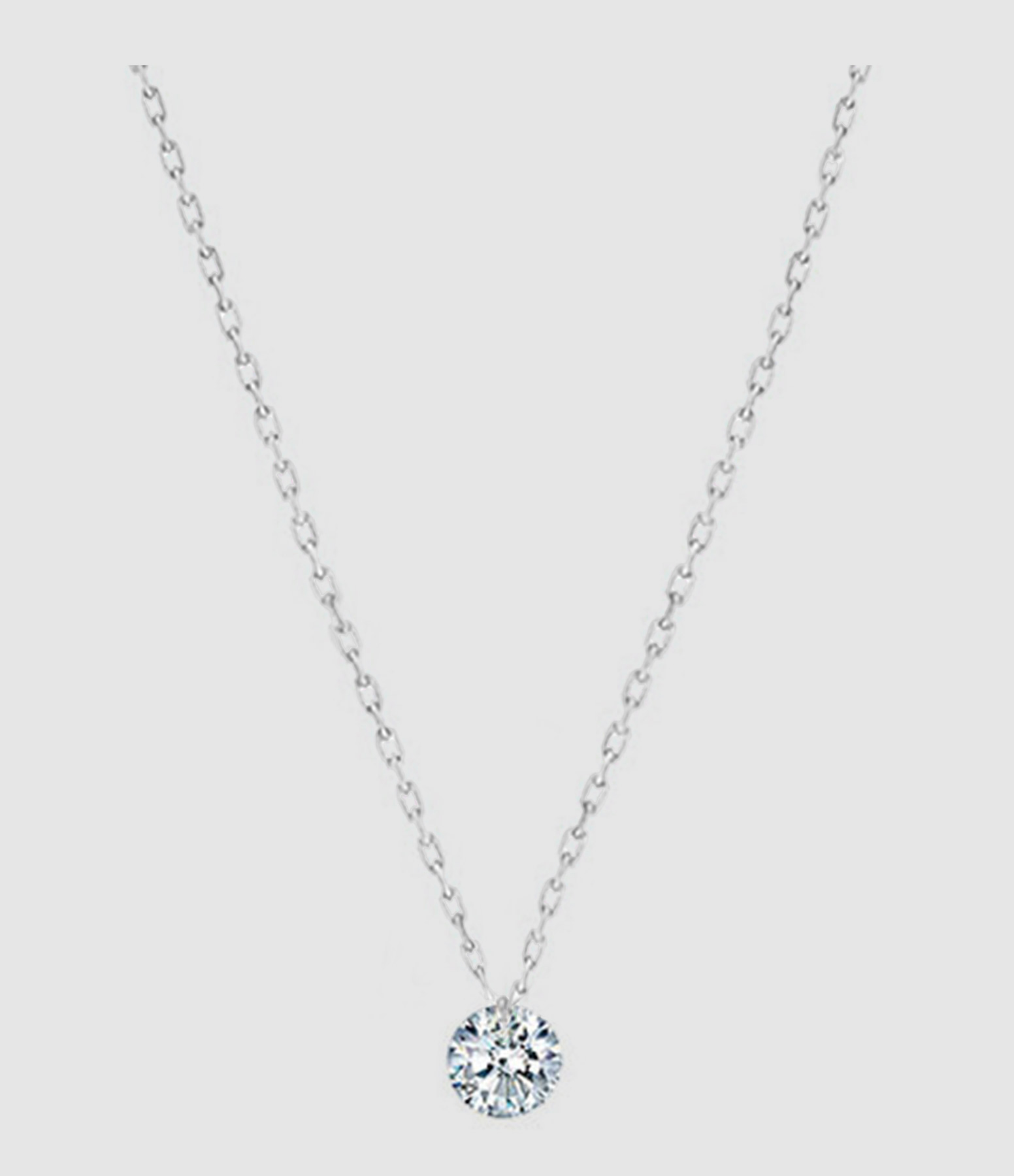 Collier 360° Diamant Brillant 0,20 Or Blanc
