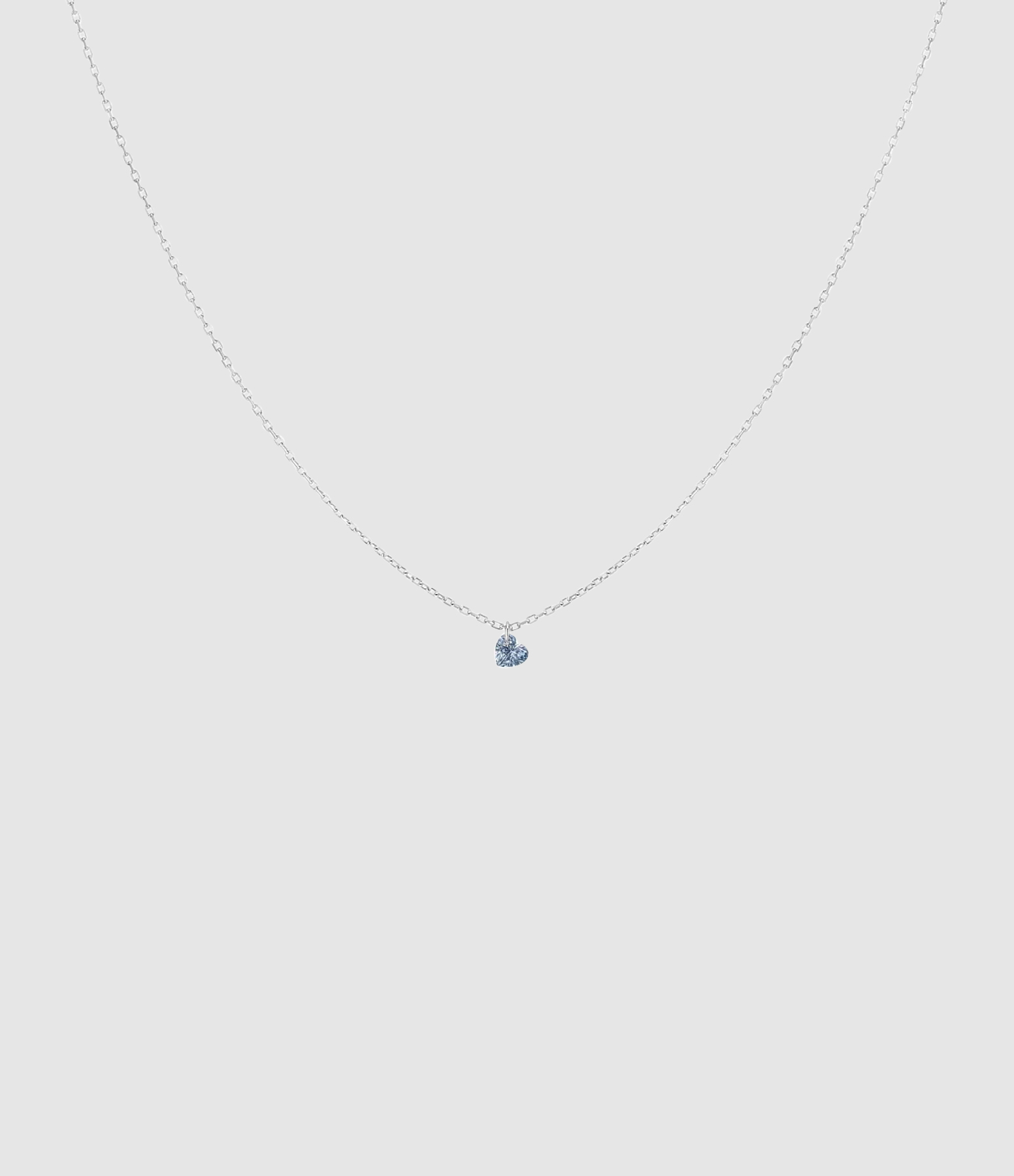 Collier Coeur 360° Diamant 0.15 Or Blanc