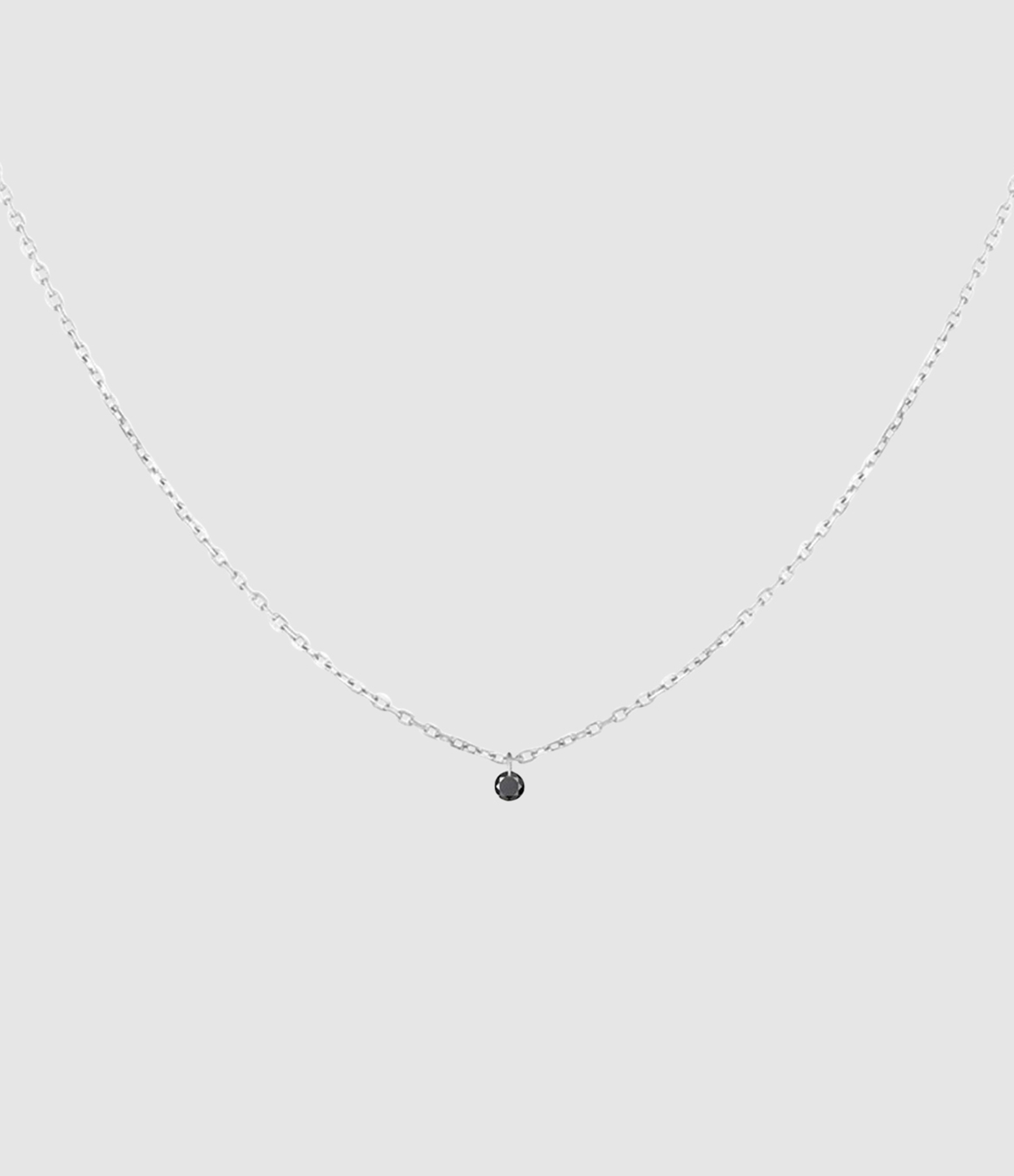Collier Black 360° Diamant Noir 0.10 Or Blanc