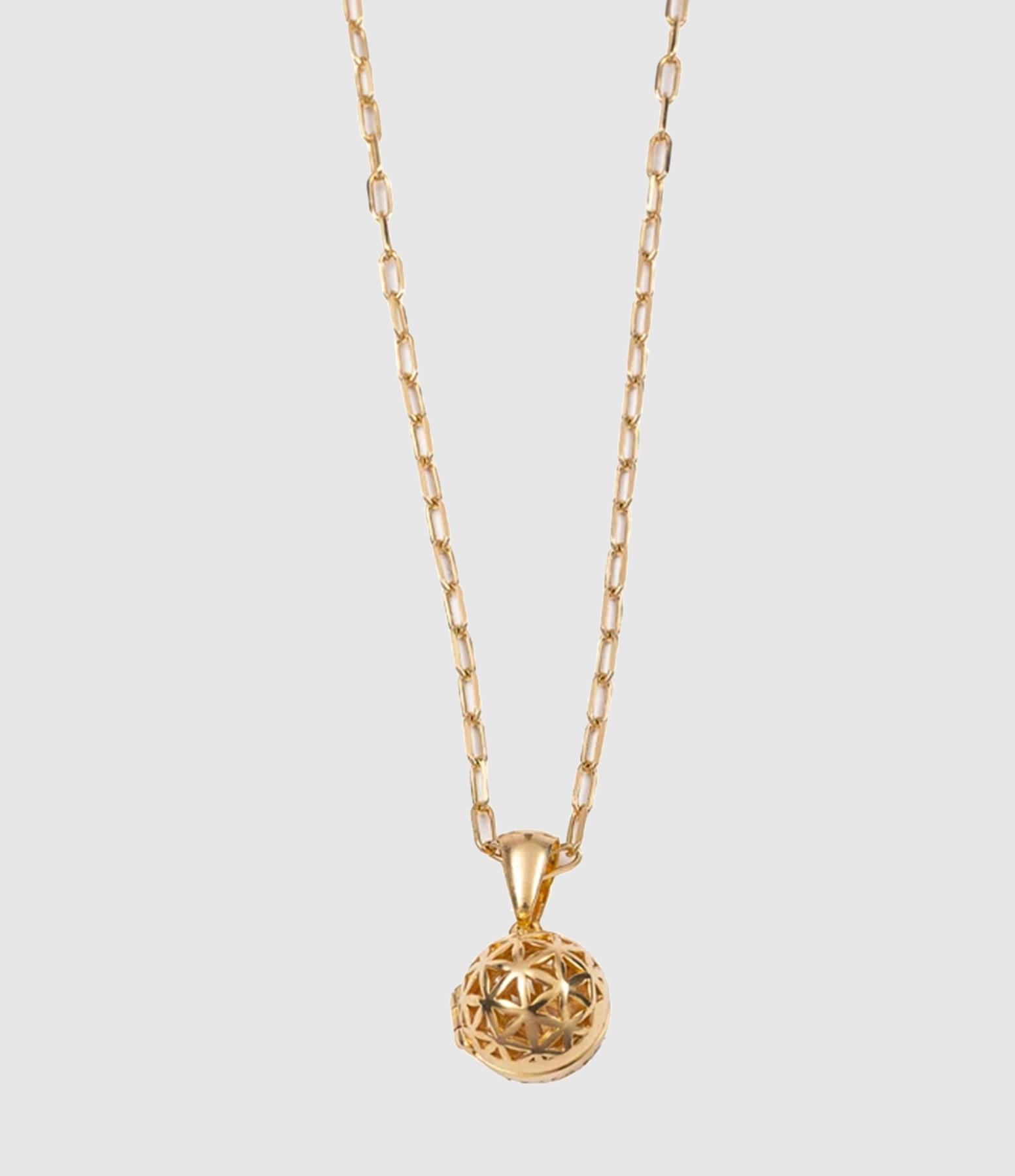 Coffret Petite Sphère Dorée et Chaîne Forçat Courte