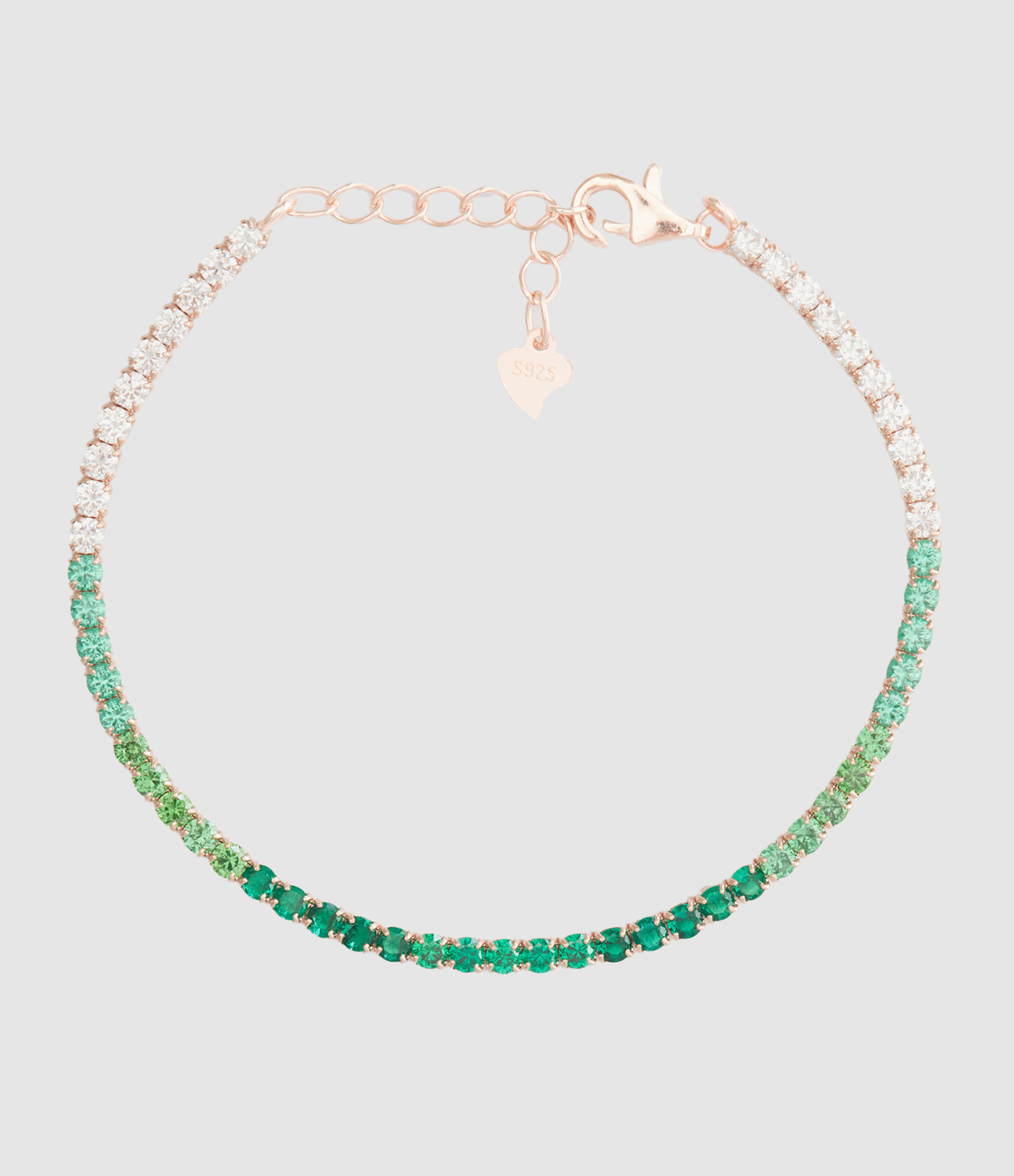 Bracelet Palms Argent Rosé Vert