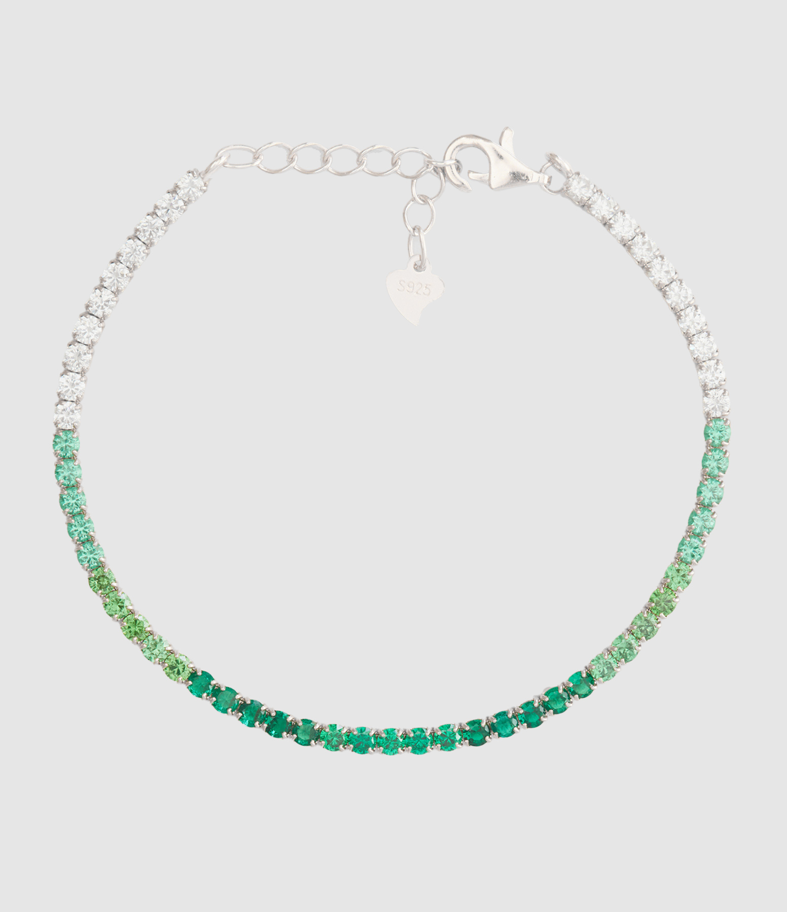 Bracelet Wavy Argent Vert 