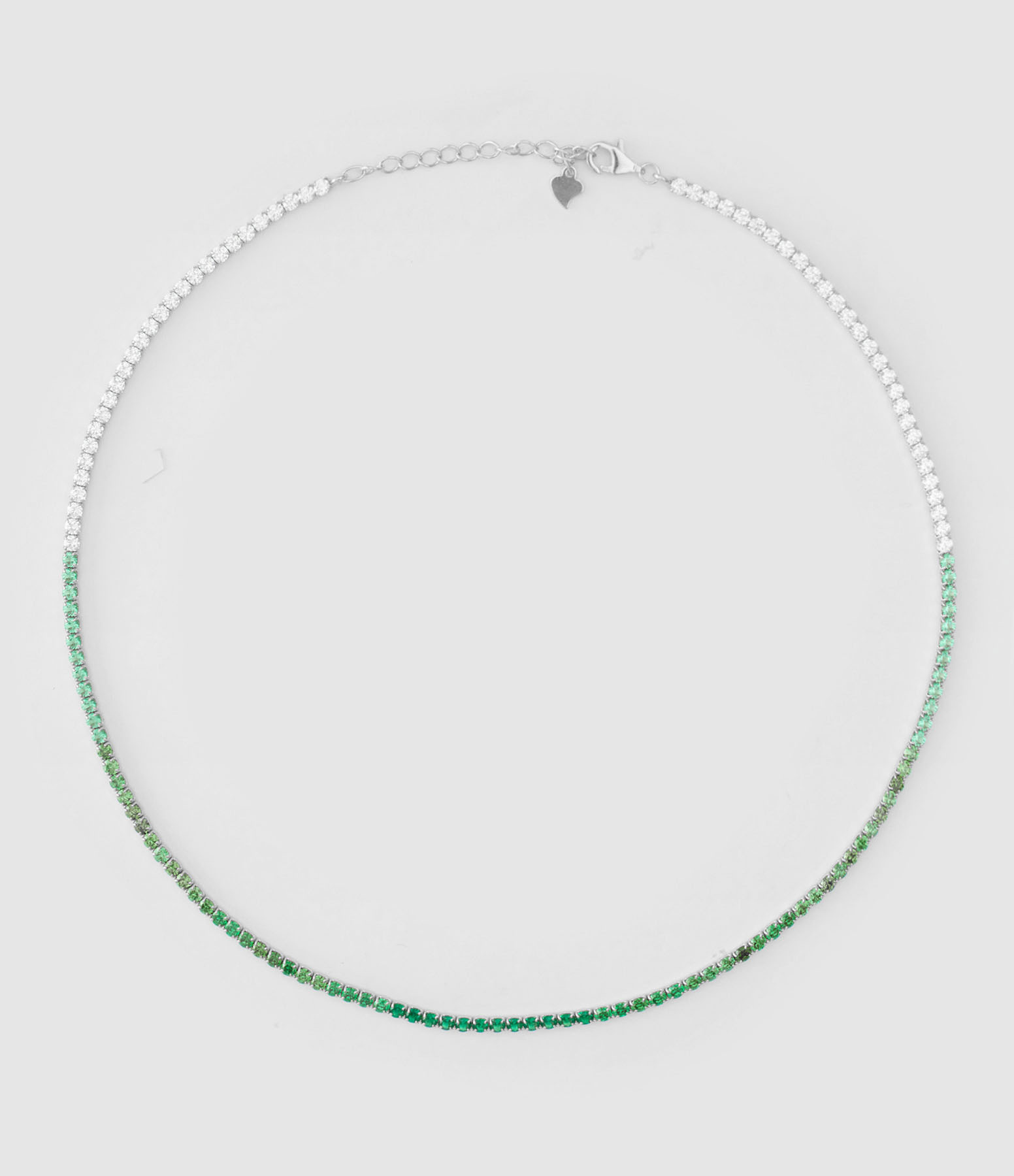 Collier Wavy Argent Vert