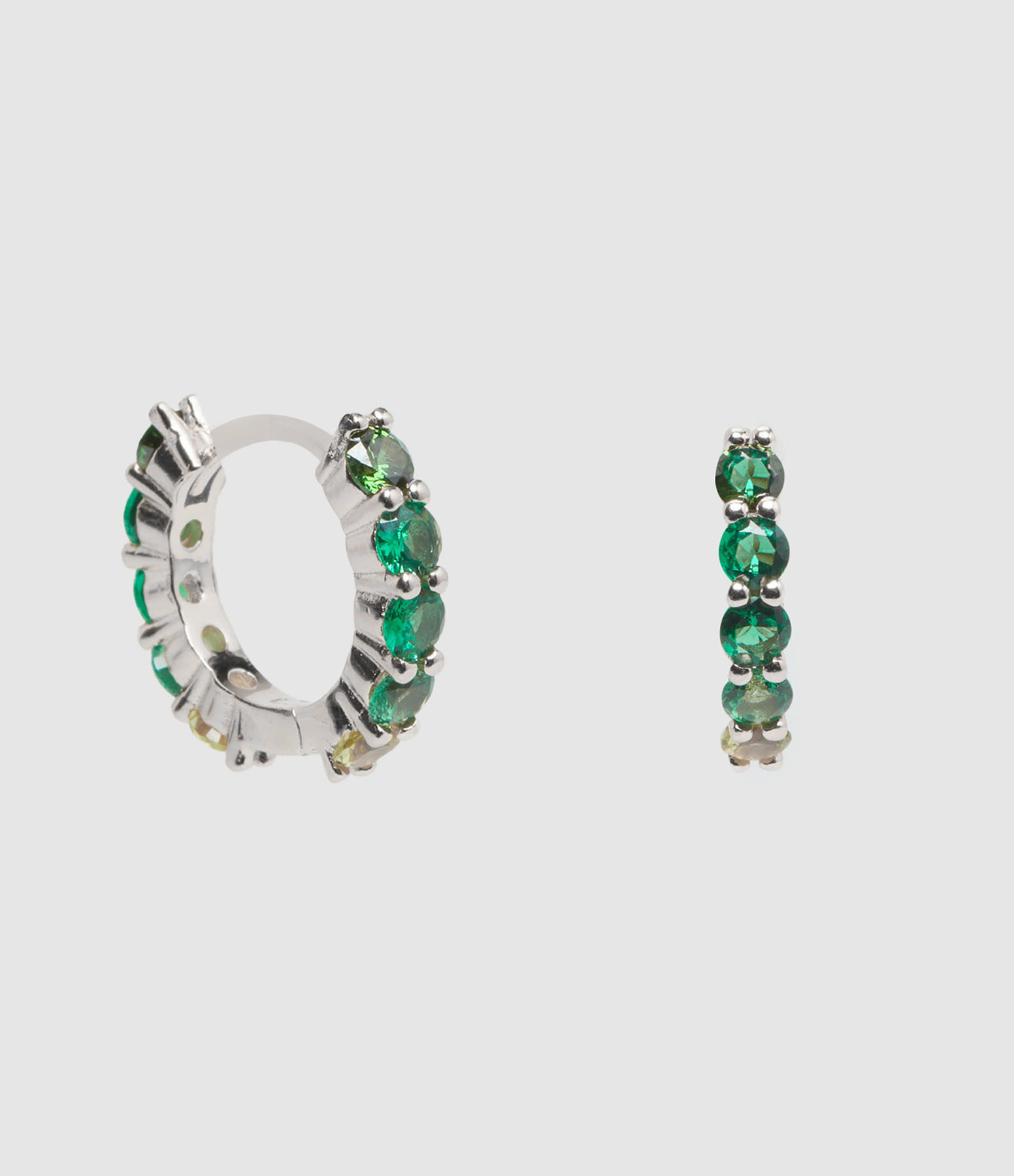 Créoles Wavy Argent Vert