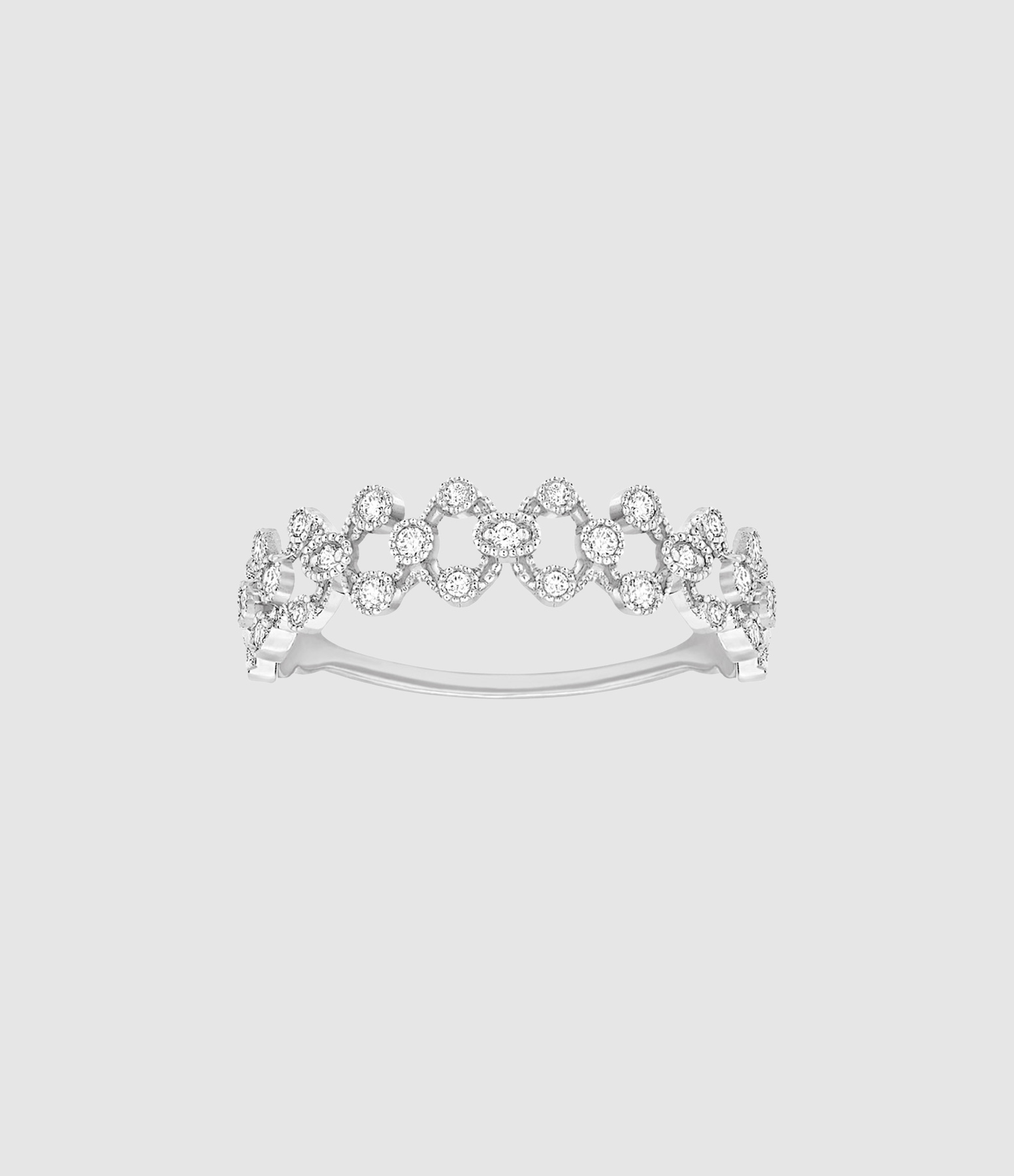 Bague Simple Pluie d'Été Or Blanc Diamants