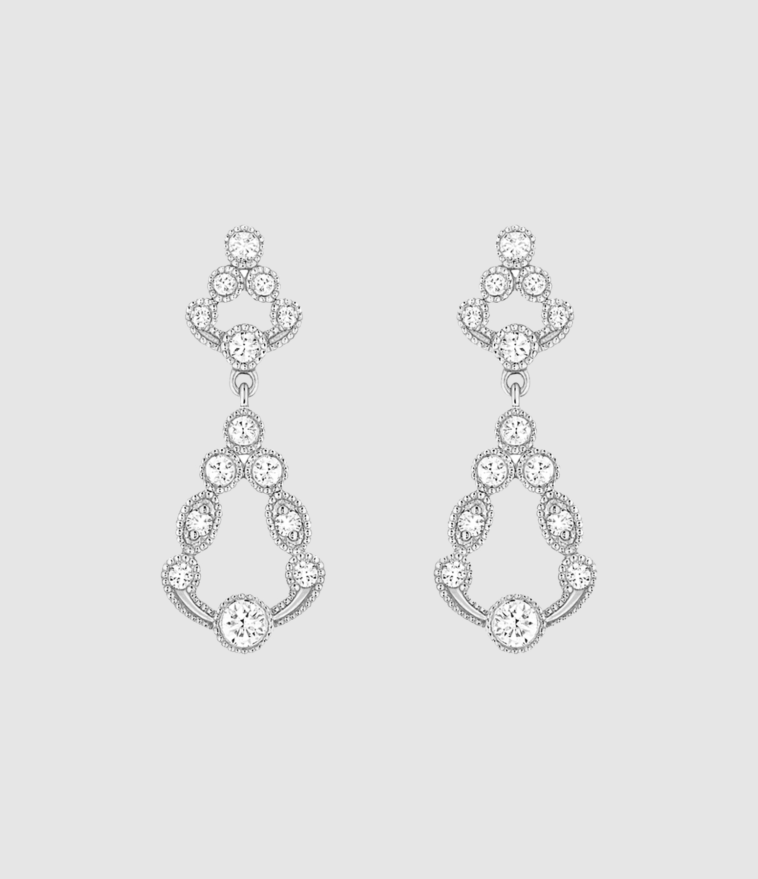 Boucles d'oreilles Pluie d'Été PM Or Blanc Diamants