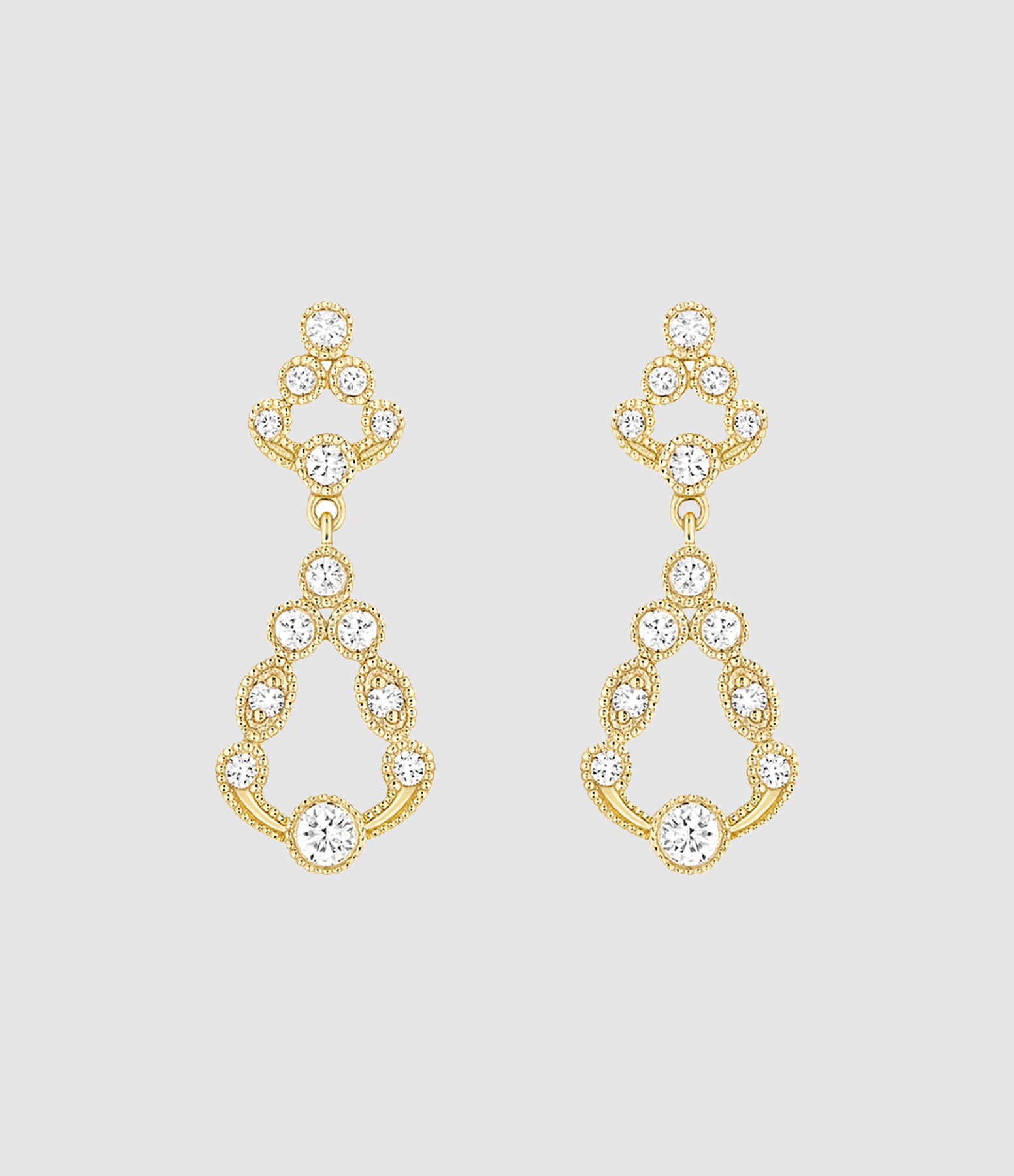 Boucles d'oreilles Pluie d'Été PM Or Jaune Diamants
