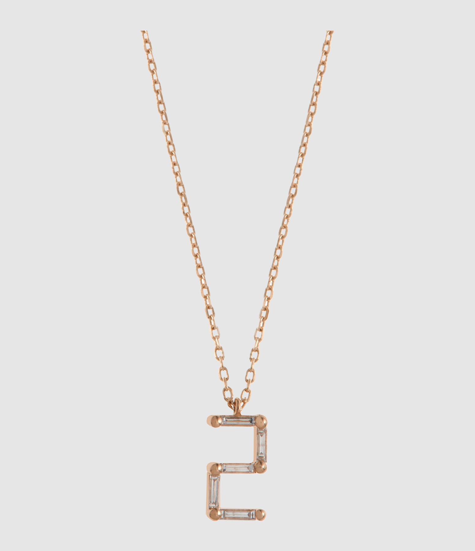 Collier Numéro 2 Or Rose Diamants