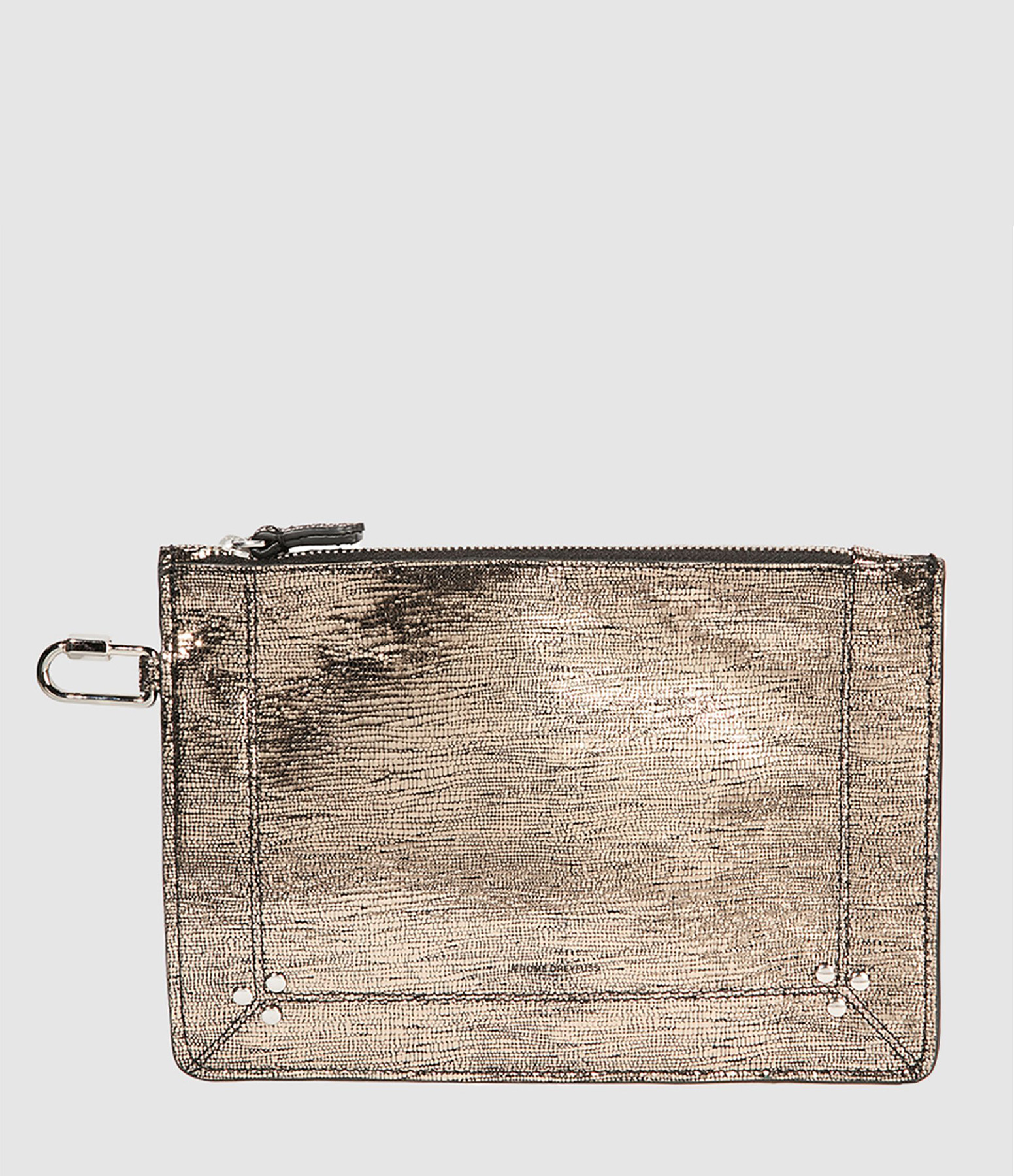 Pochette Popoche M Cuir Lamé Champagne