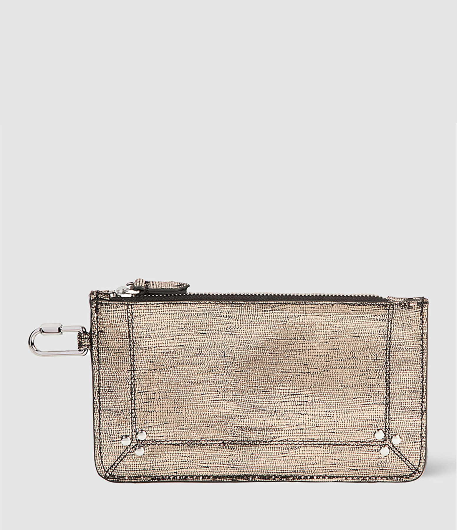Pochette Popoche S Cuir Lamé Champagne