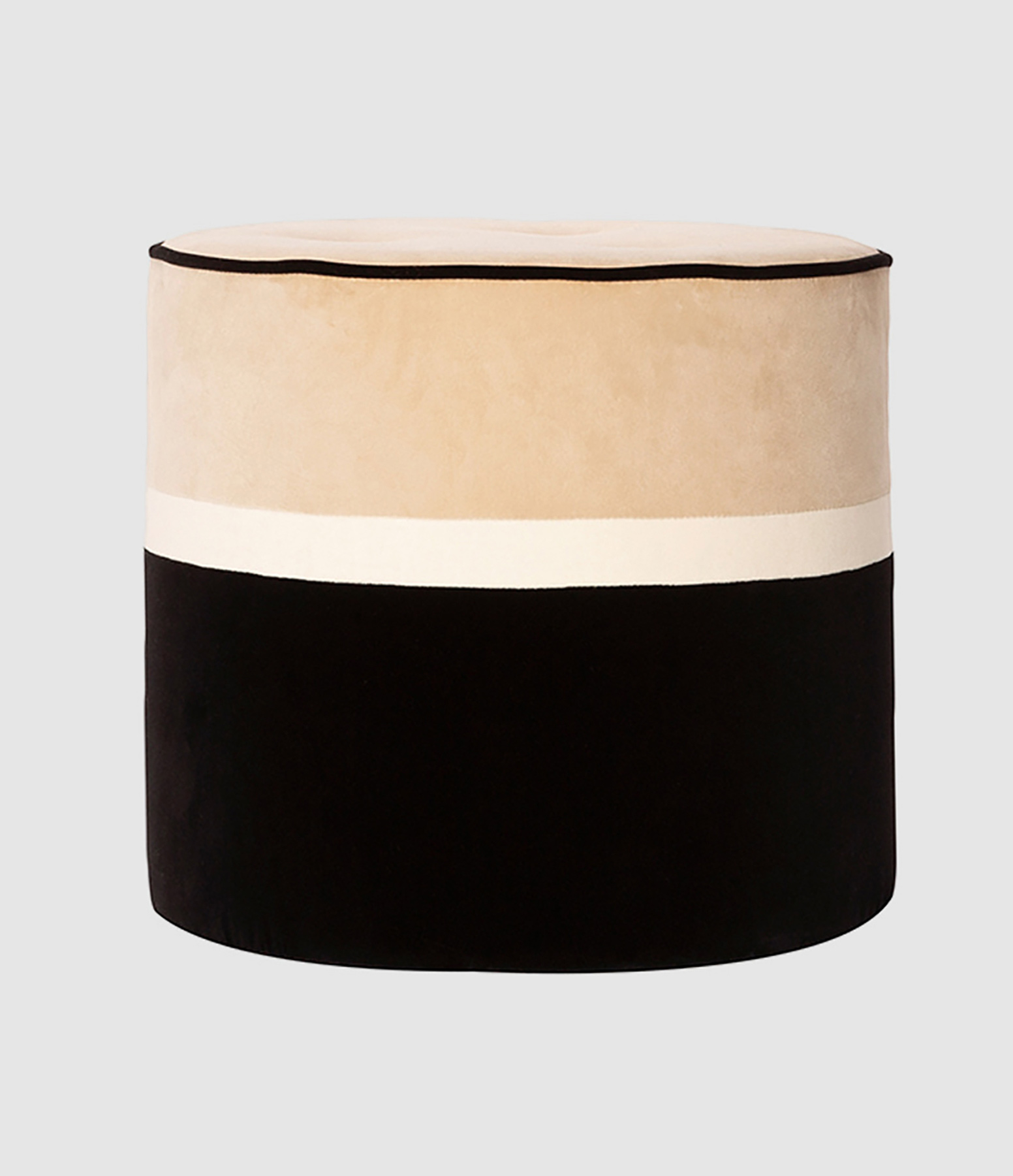 Pouf Léo Beige Noir