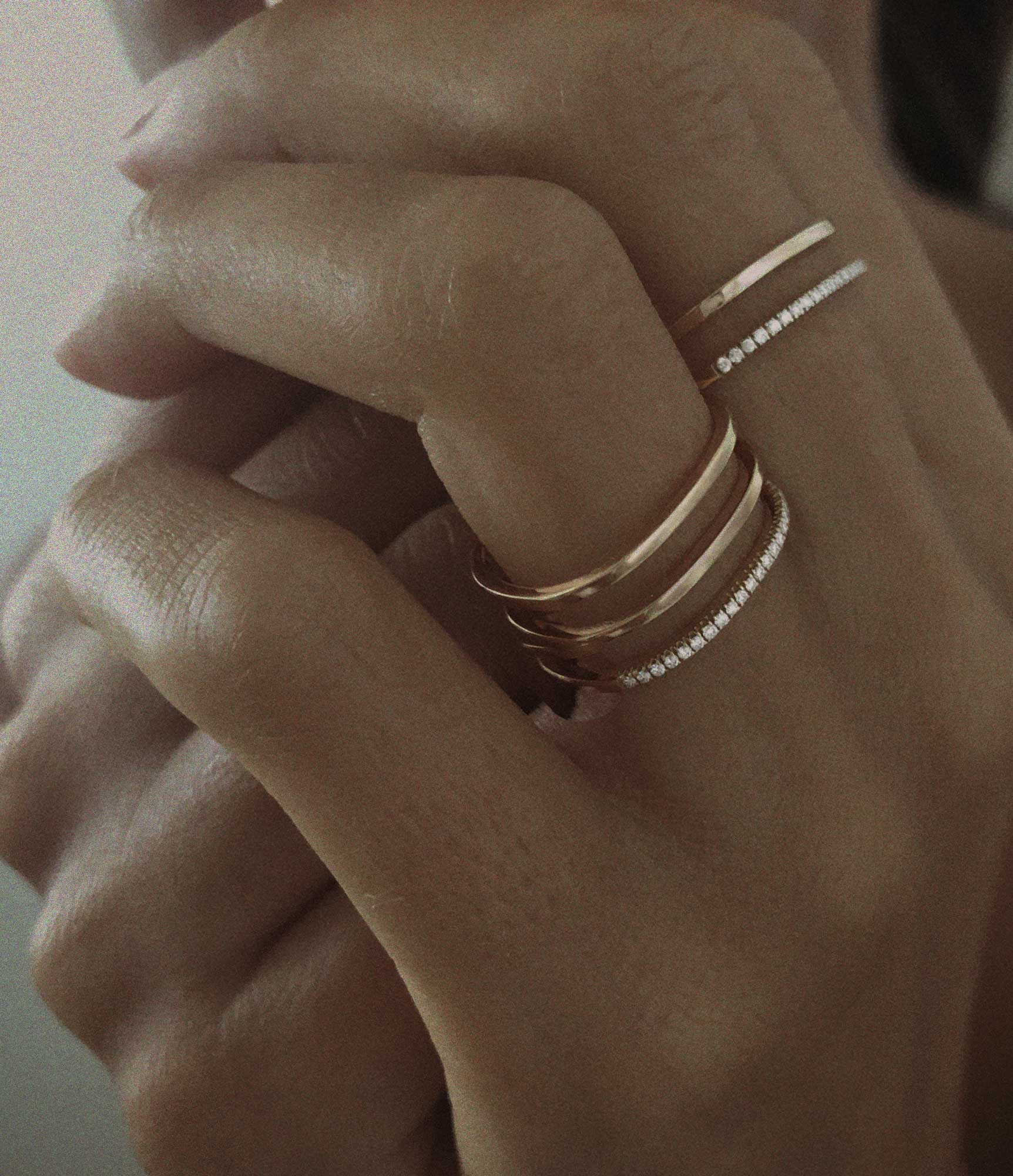 Bague Charlie 3 Rangs Diamants Or Rose