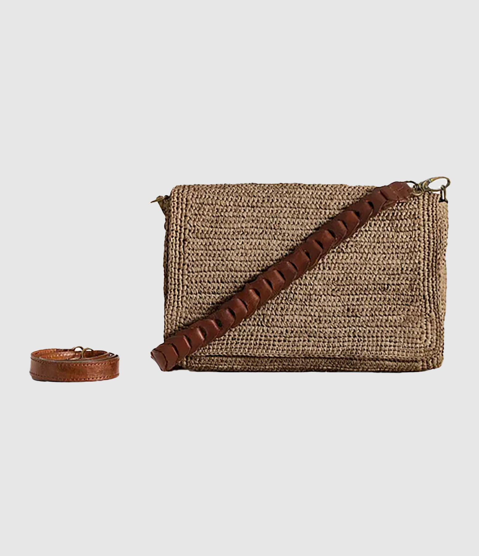 Sac Bandoulière Asa Raphia Dark Tea
