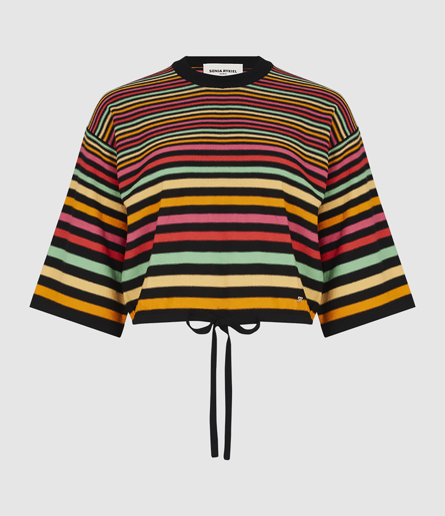Pull Manches Courtes Couliss Rayures Multicolore