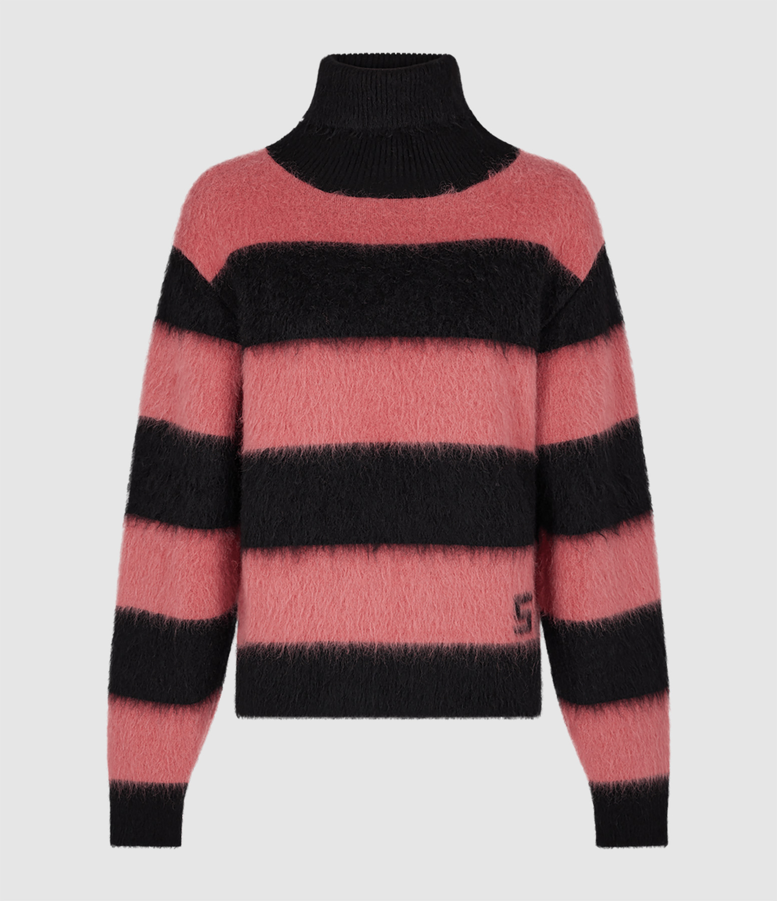 Pull Rayures Noir Rose