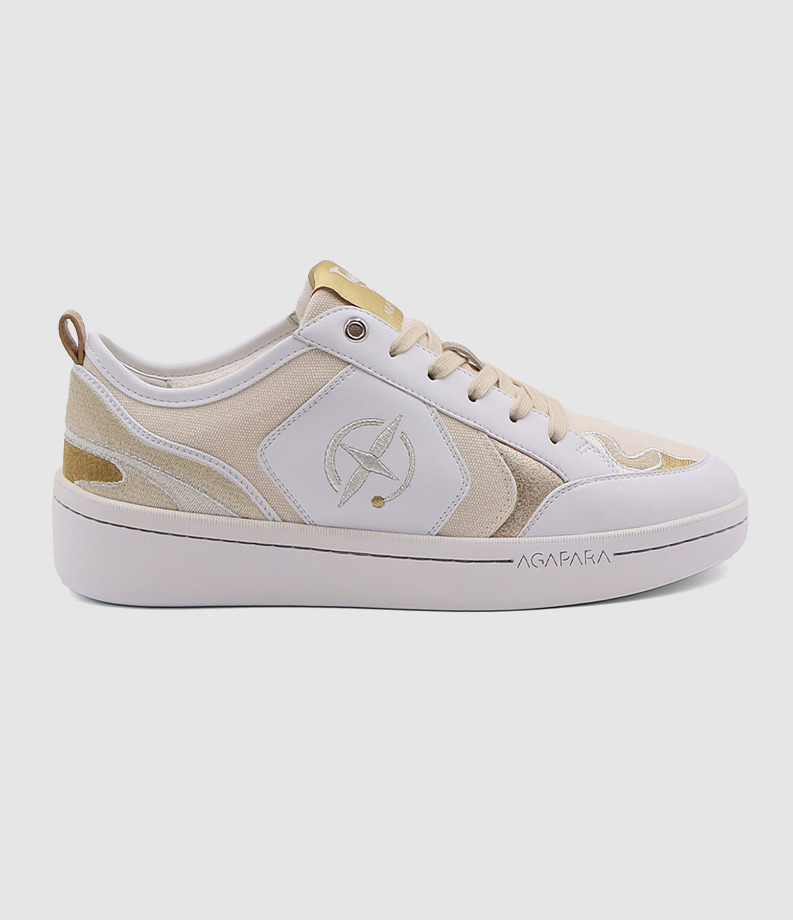 Baskets La Pyne T36 Cuir Vegan Doré