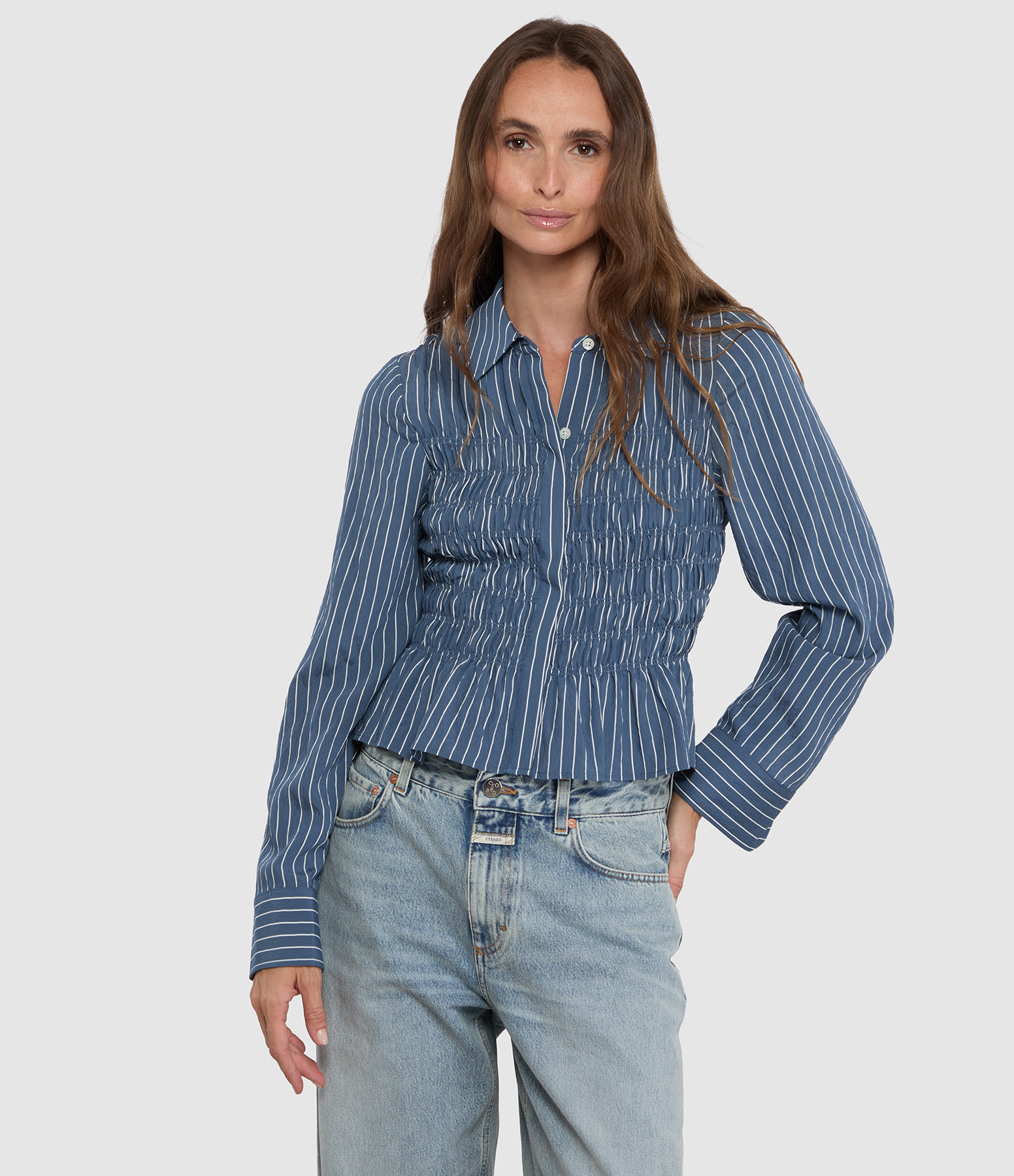 Chemise Bradshaw Washed Indigo Stripe