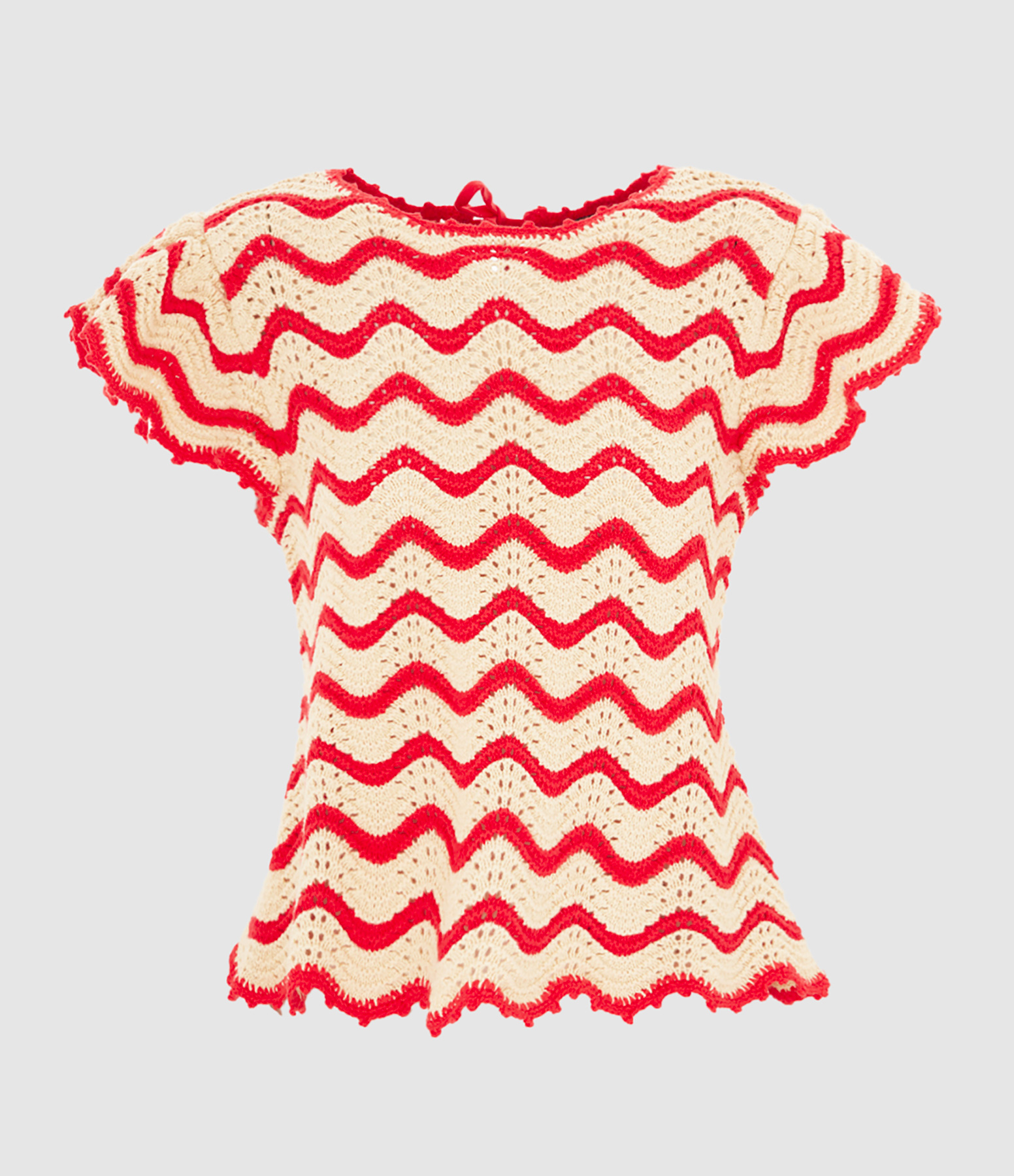 Pull Manches Courtes Coen Cherry Oat Stripe