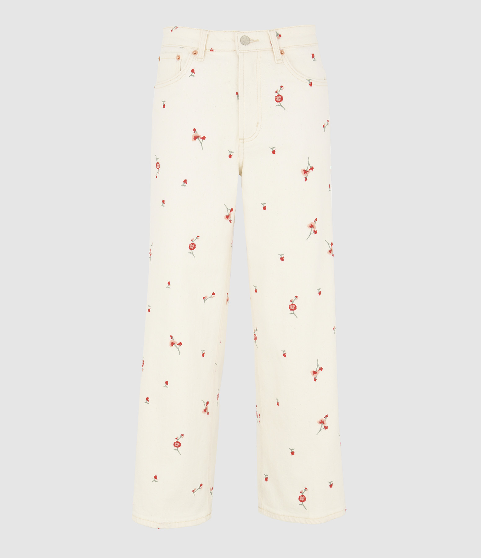 Denim Getty Crop Ecru Romantic Floral