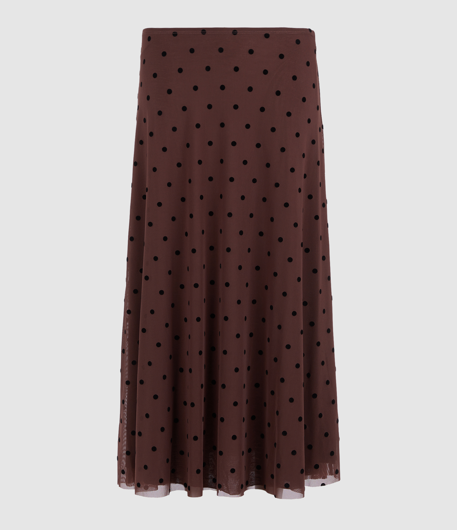 Jupe Mi-Longue Jordan Chocolate Polka Dot