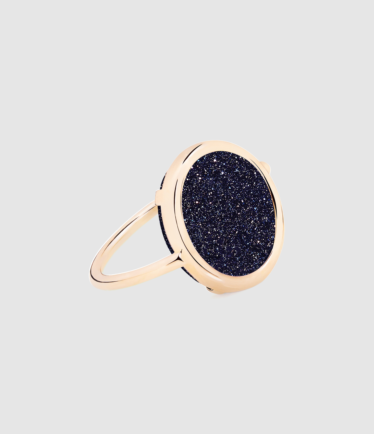 Bague Baby Disc Blue Sandstone Or Rose
