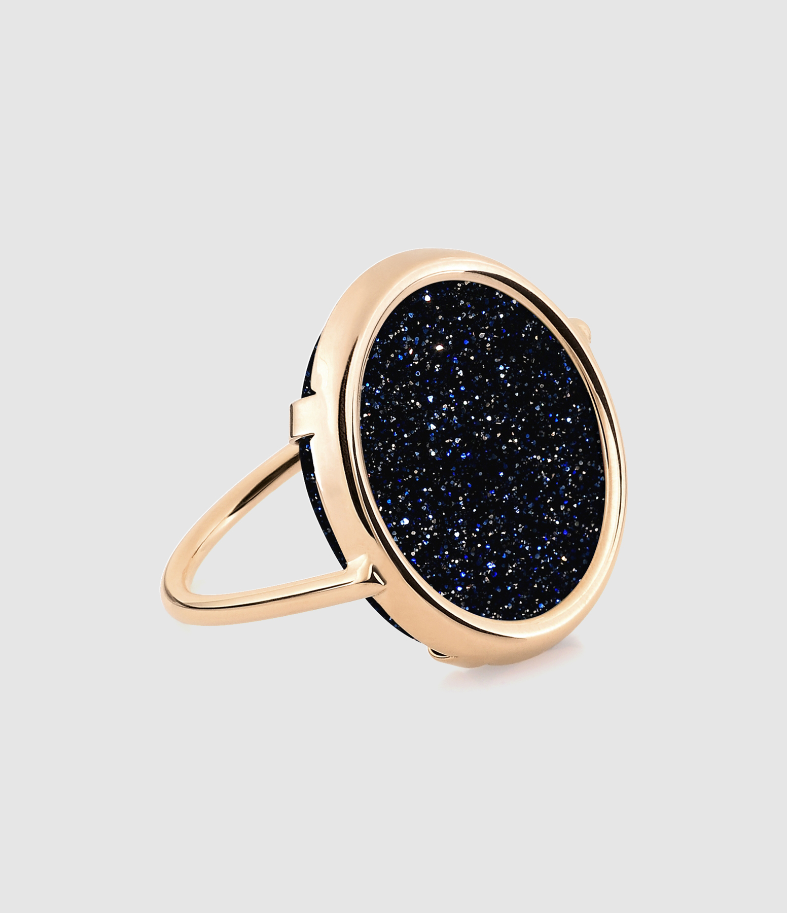 Bague Disc Blue Sandstone Or Rose