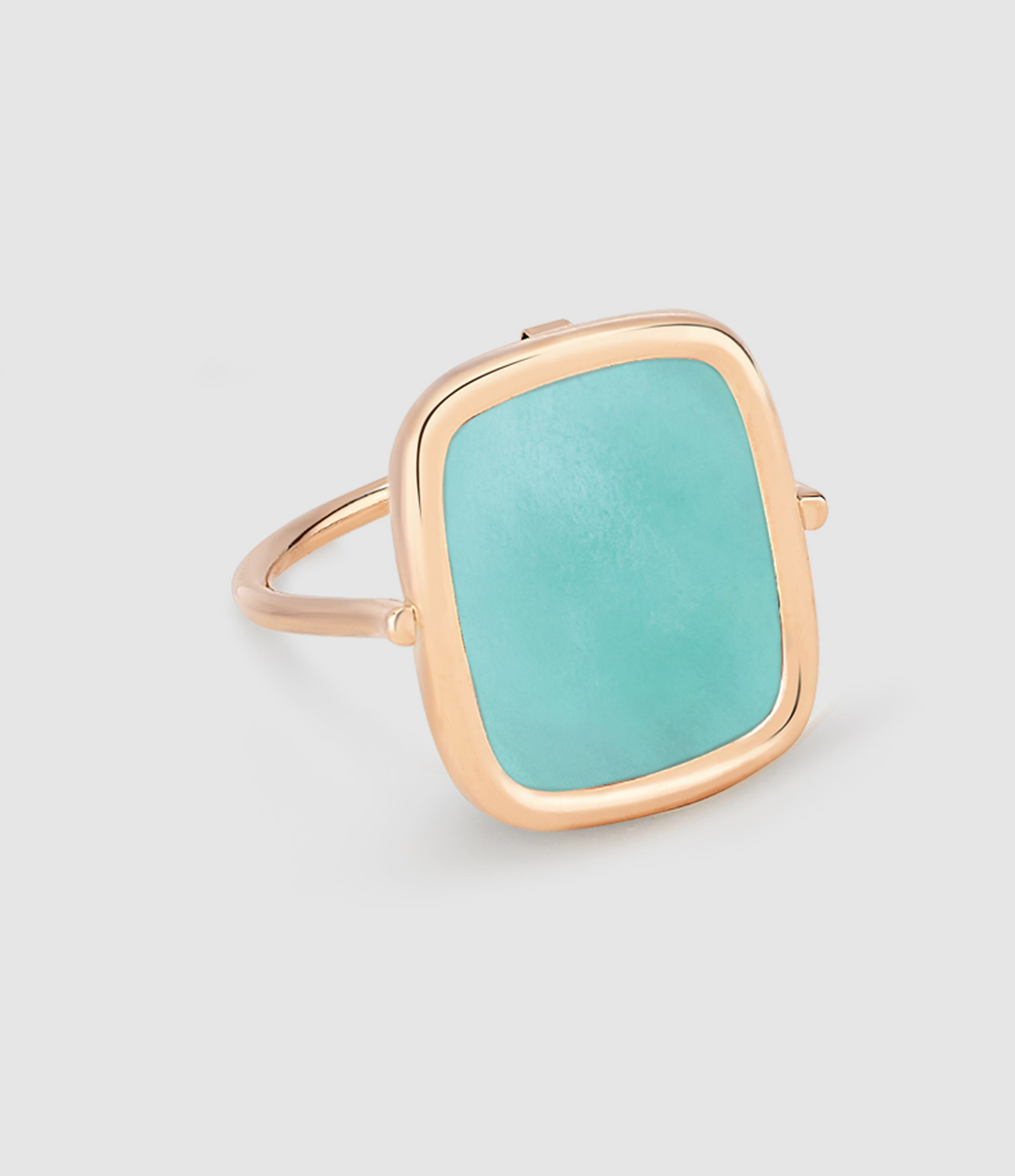 Bague Antique Amazonite Or Rose