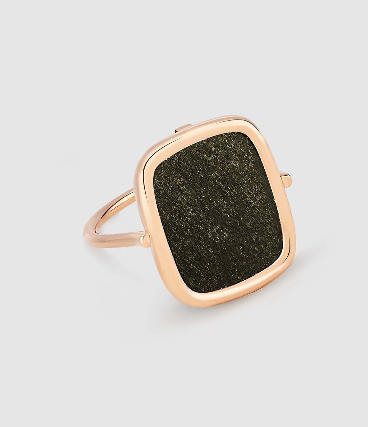 Bague Antique Obsidienne Or Rose