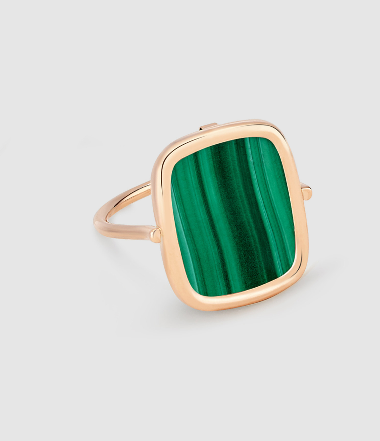 Bague Antique Malachite Or Rose