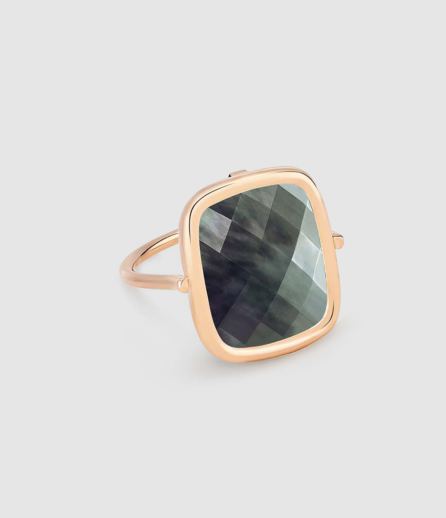 Bague Pixie Antique Nacre Noir Or Rose