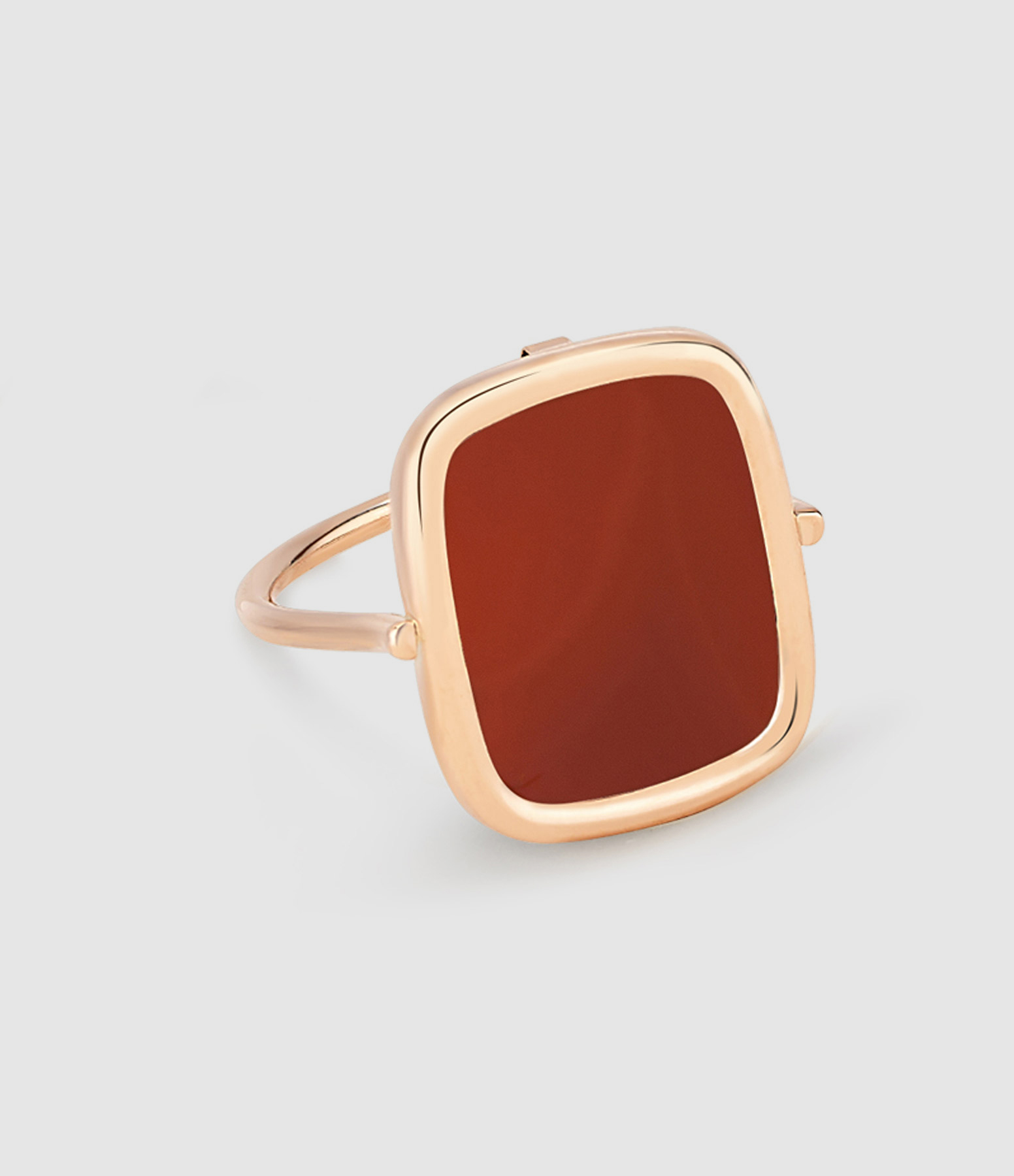 Bague Antique Agate Rouge Or Rose