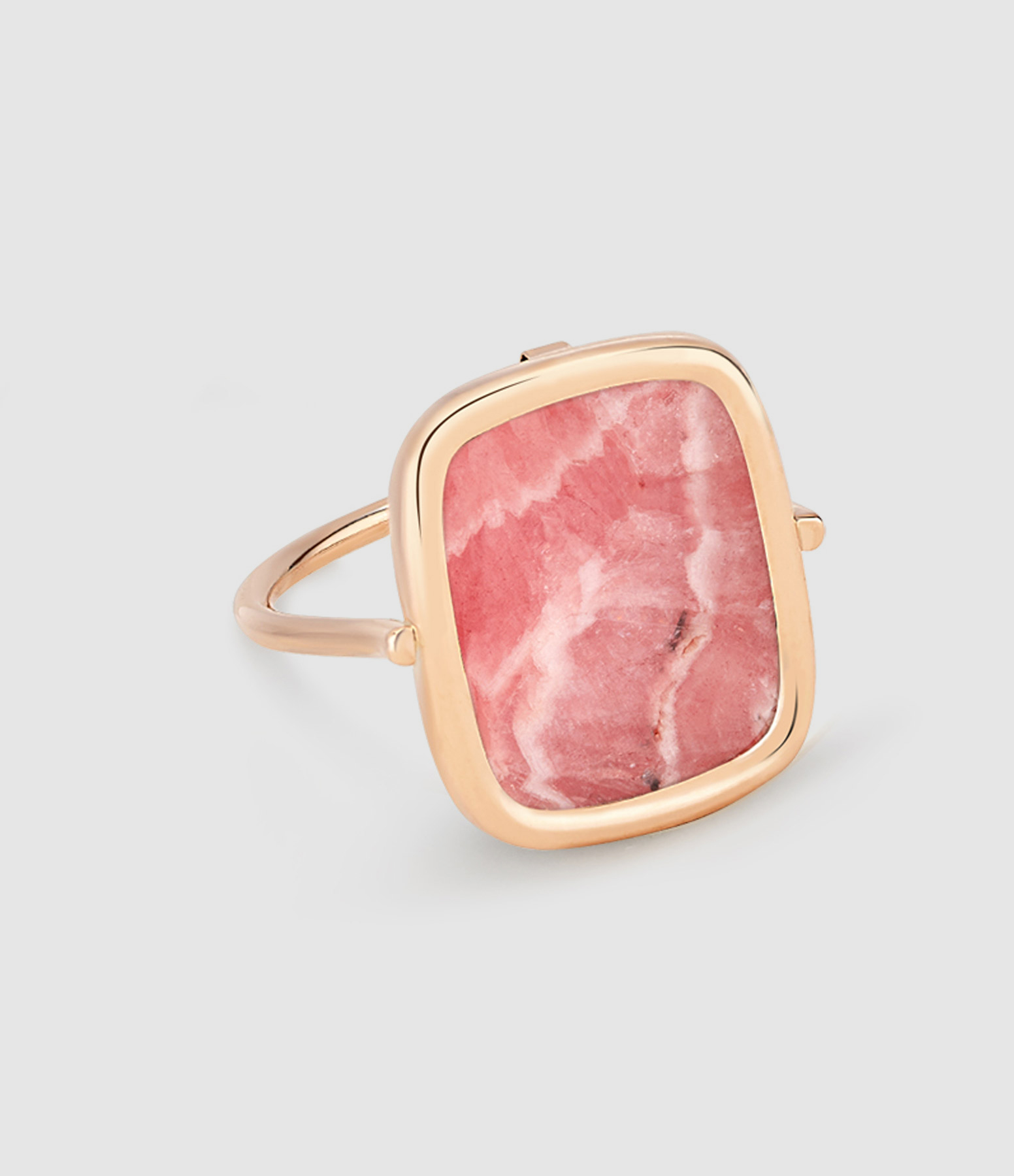 Bague Antique Rhodocrosite Or Rose