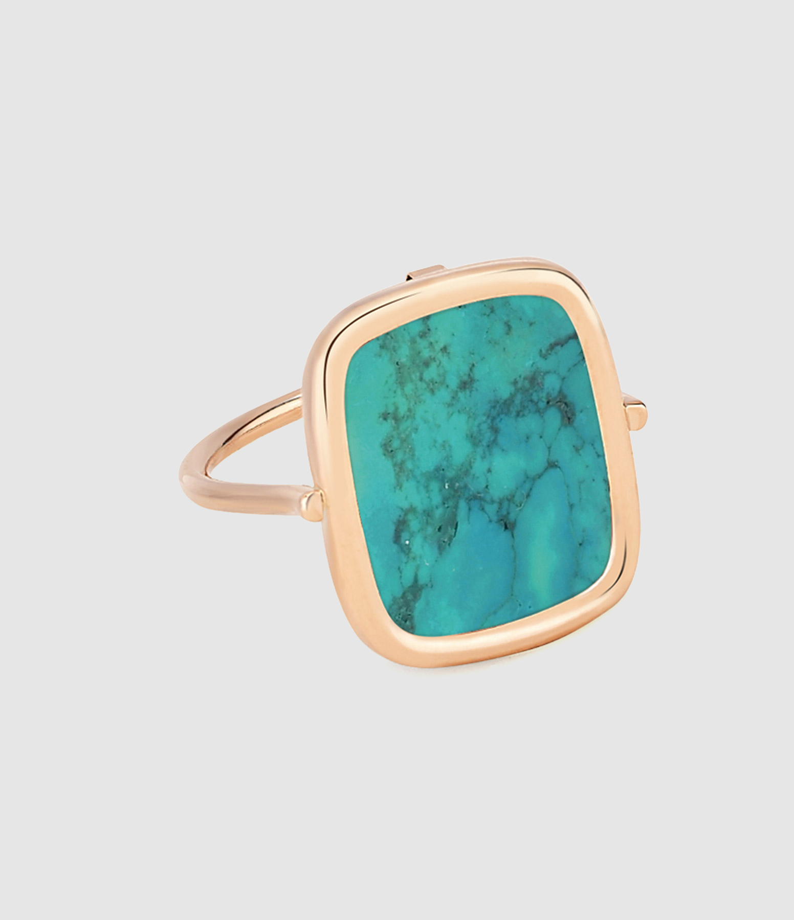 Bague Antique Turquoise Or Rose